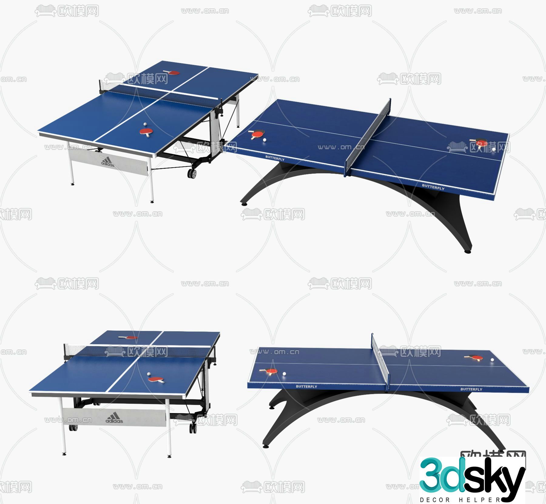 Table Tennis Table Table Tennis Table 3d model