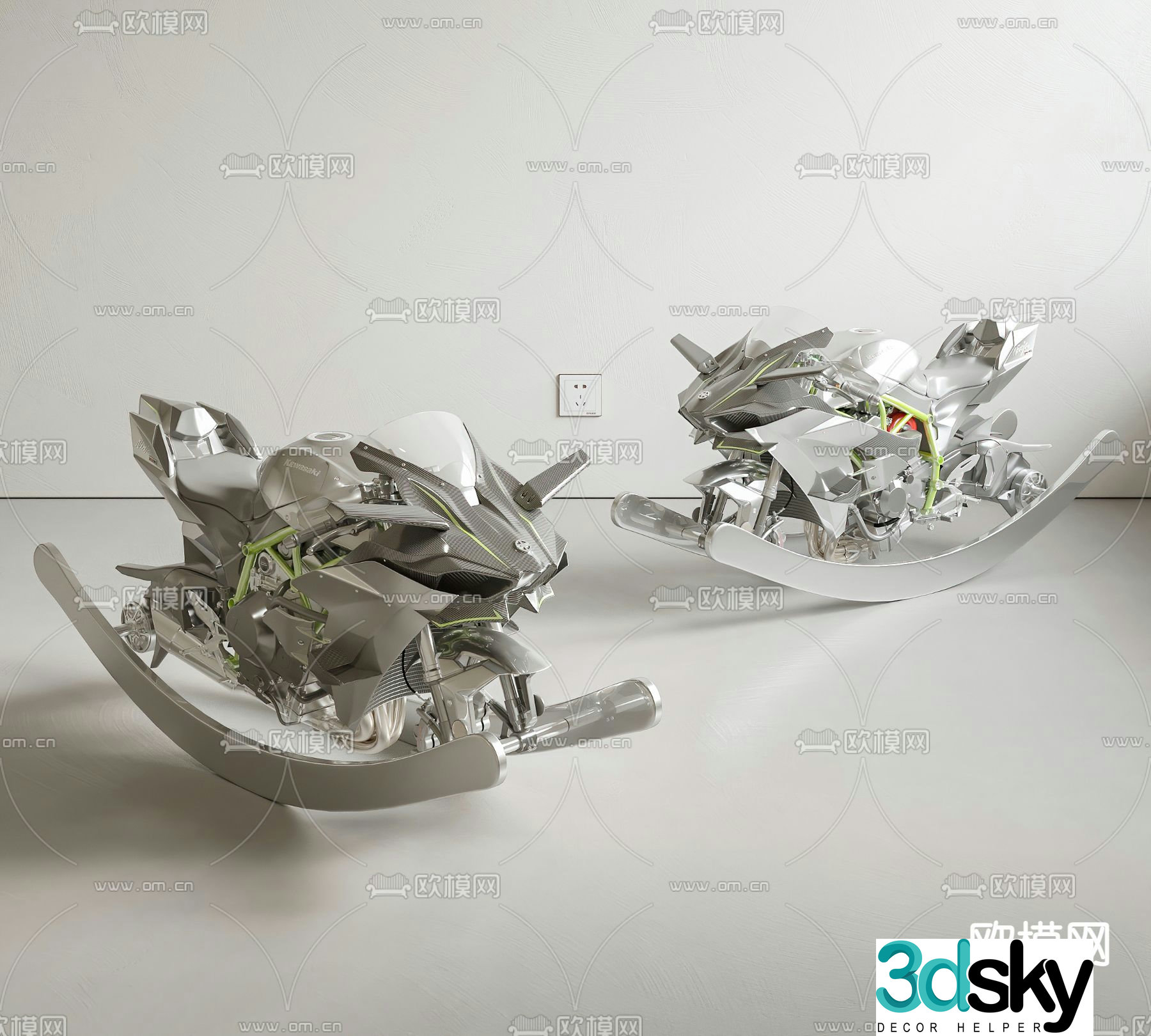 Kawasaki H2 rocking chair 3d model