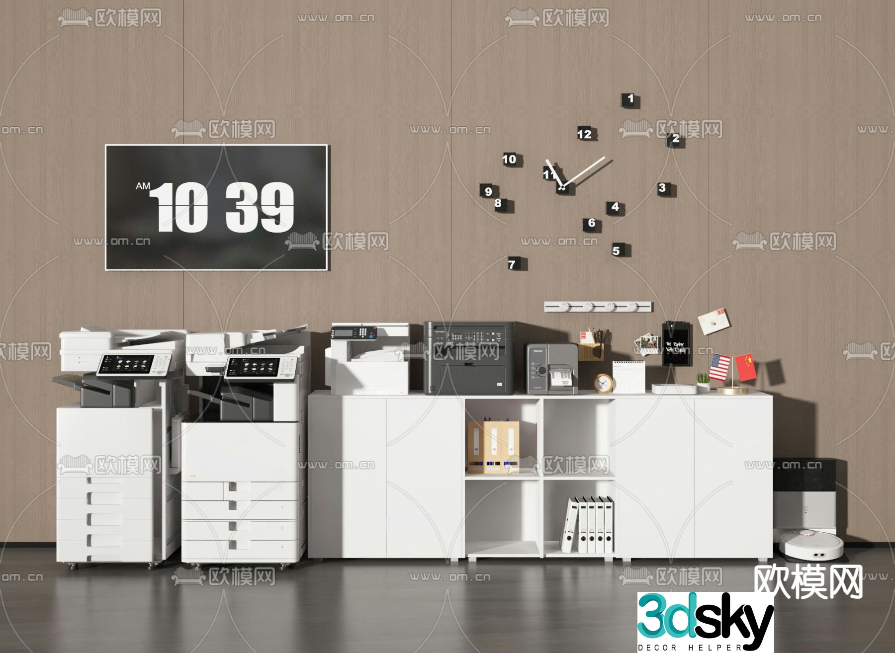 Printer Copier File Cabinet Office Supplies 3D Model