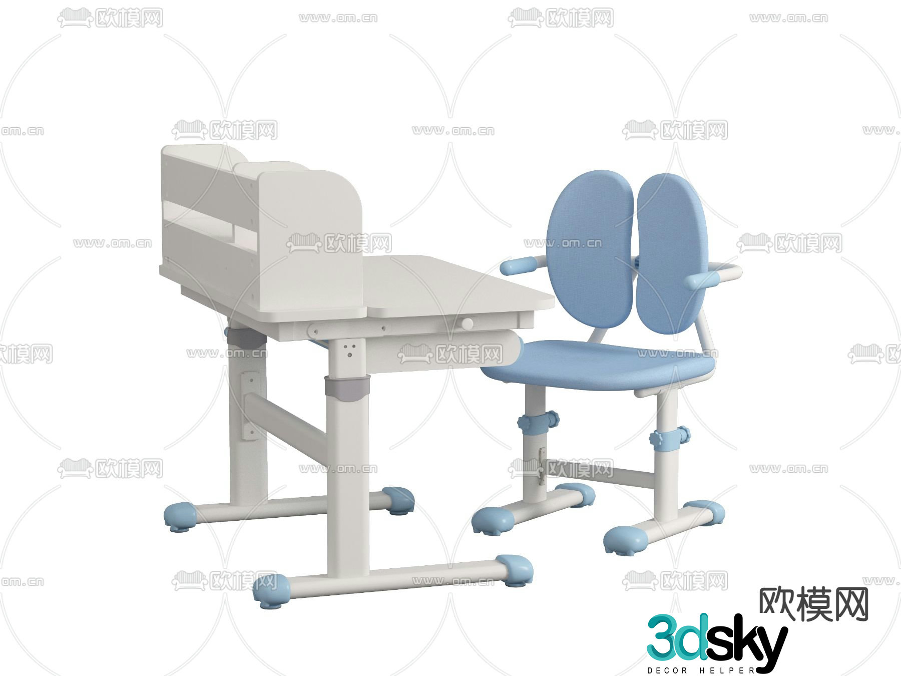 Children’s desk and chair learning desk and chair 3d model