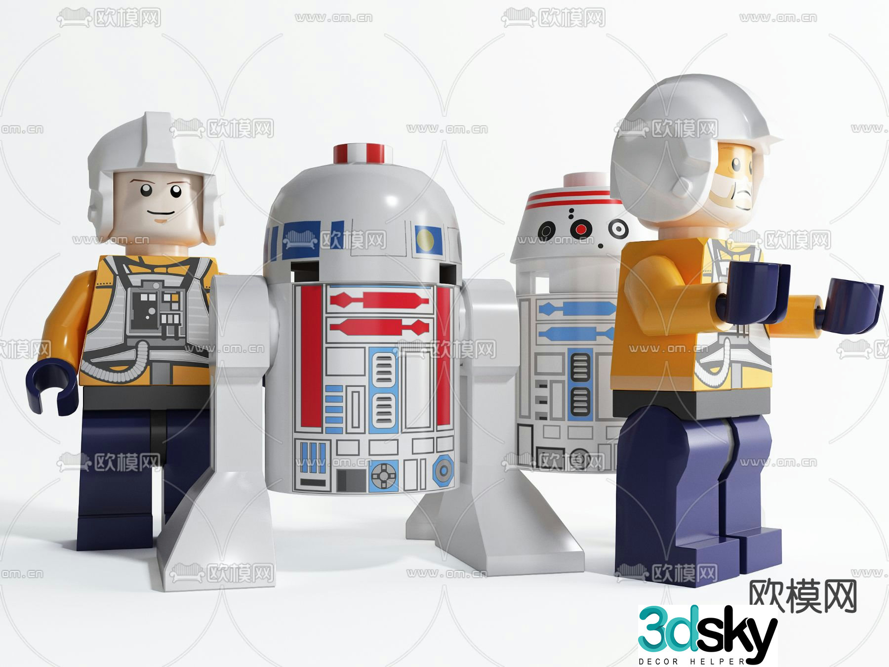 Building blocks doll 3d model