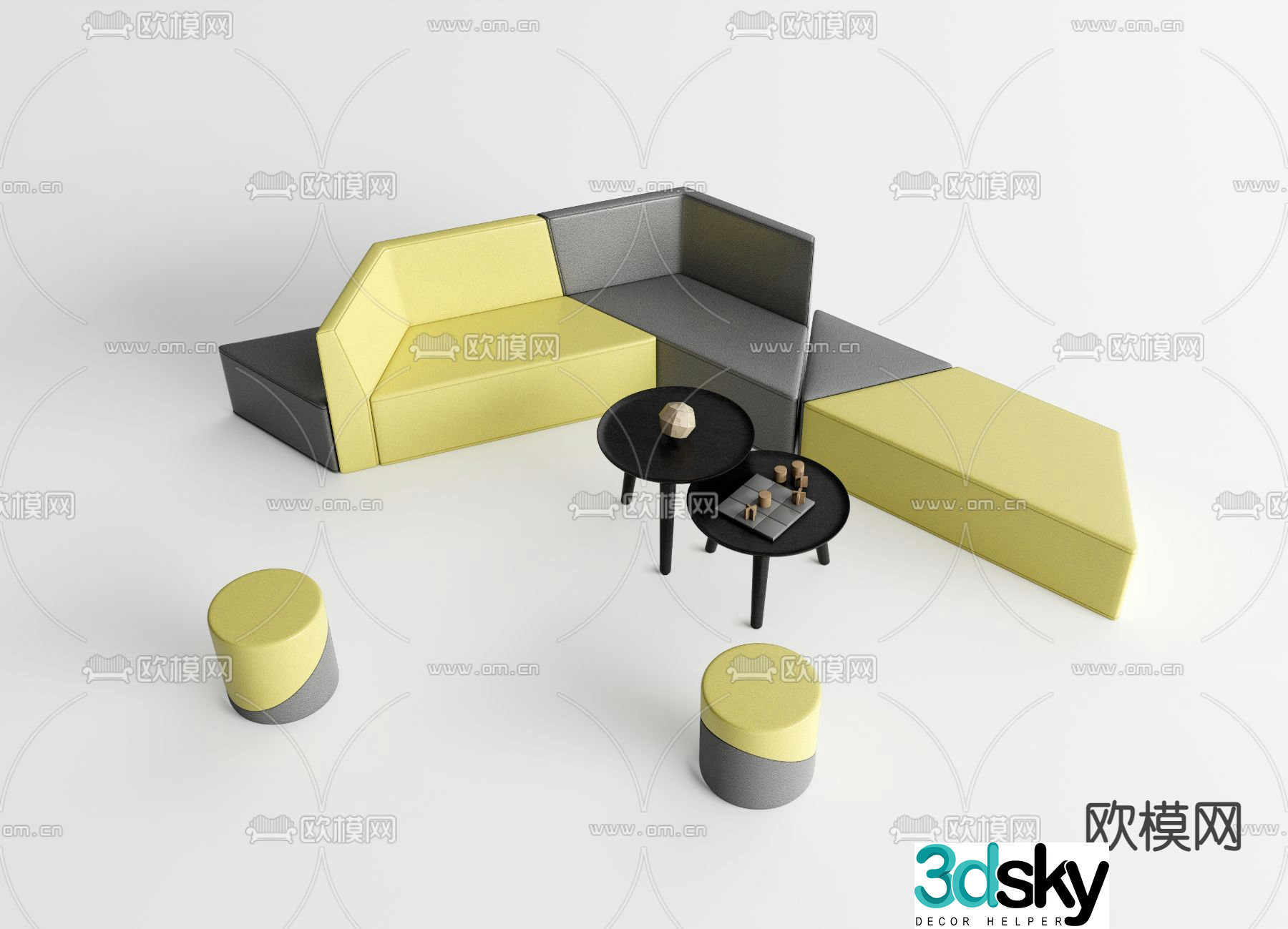 Office leisure sofa module sofa 3d model