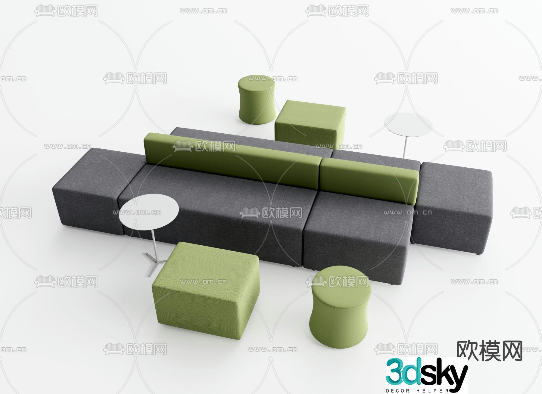 Office leisure sofa module sofa 3d model