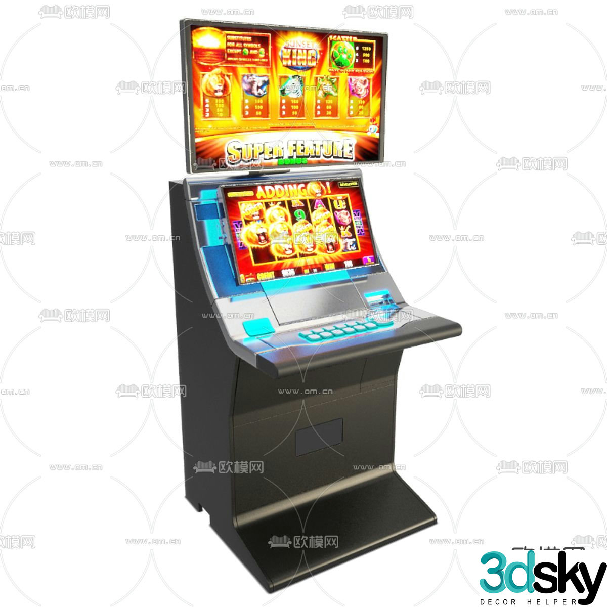 Modern slot machine gaming machine 3d model