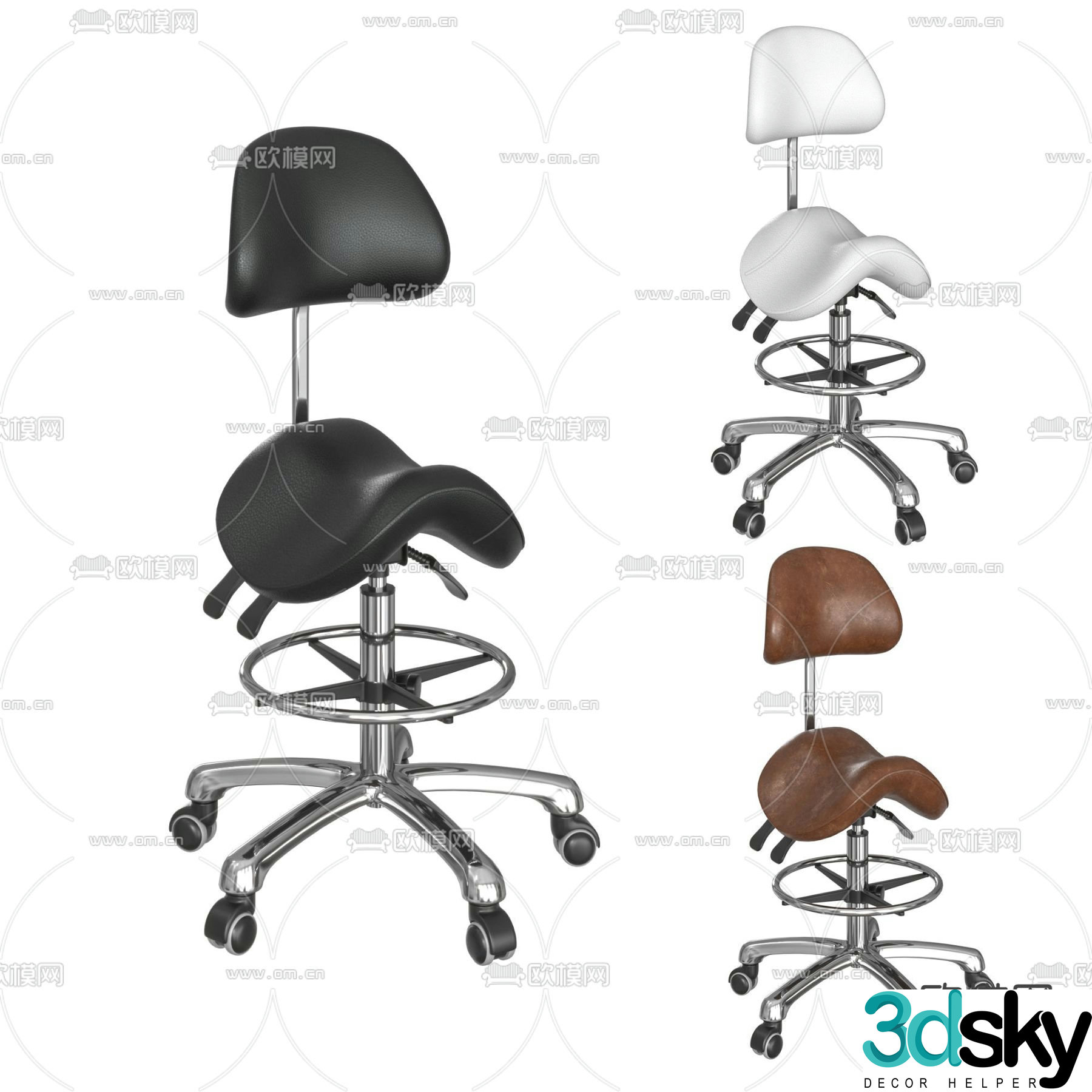 Saddle chair office chair 3d model
