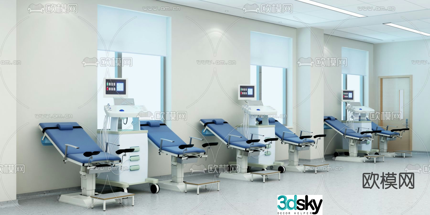 Medical equipment hospital bed 3d model
