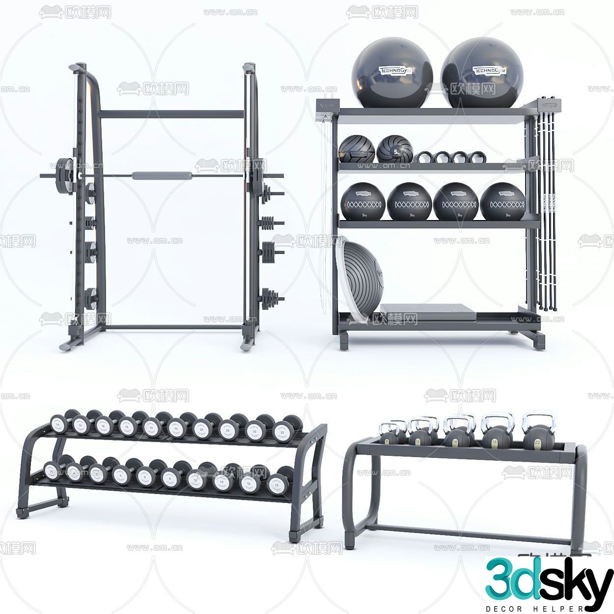 GYM GALLERY dumbbell bowling 3d model