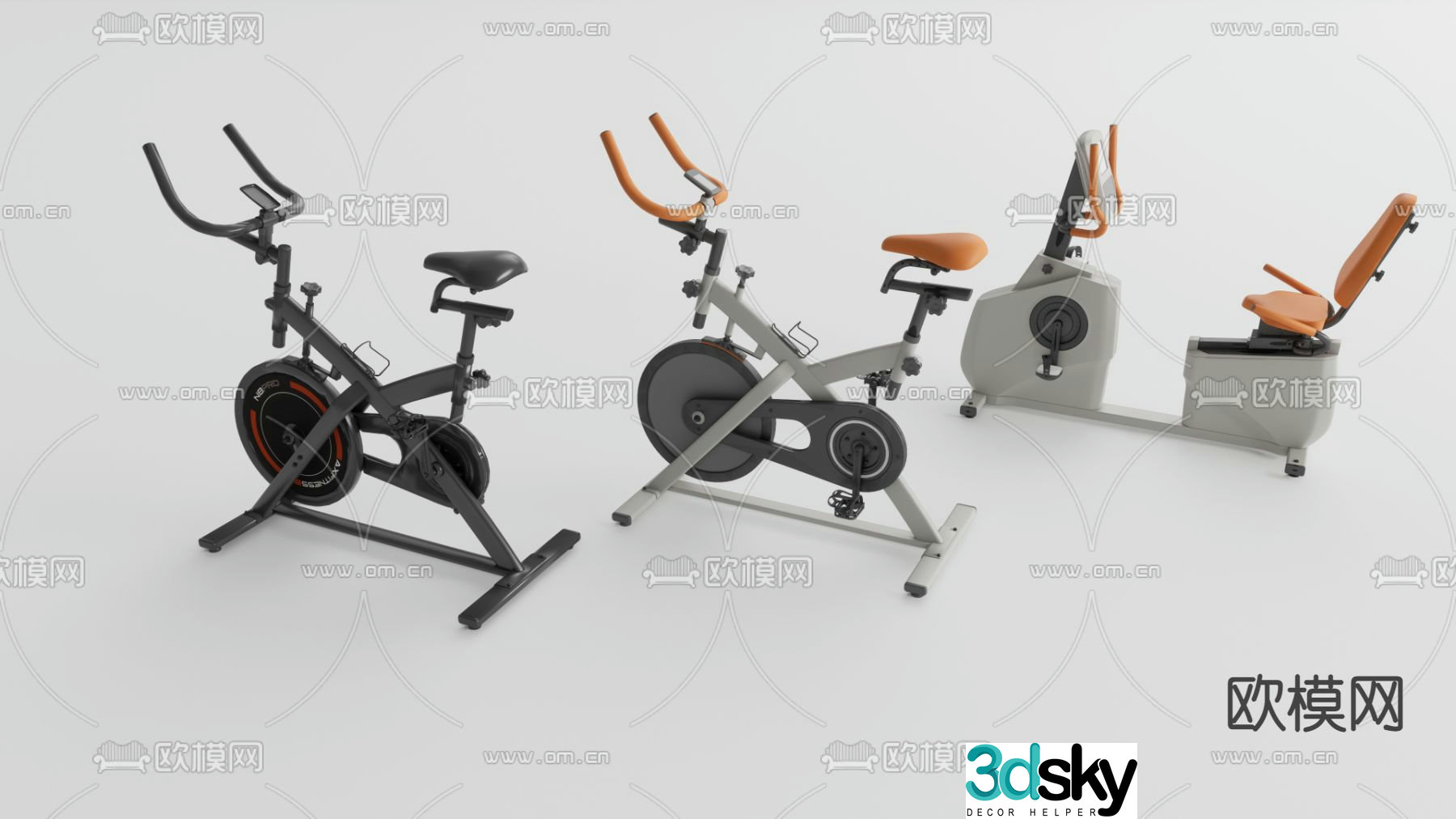 Fitness equipment spinning 3d model