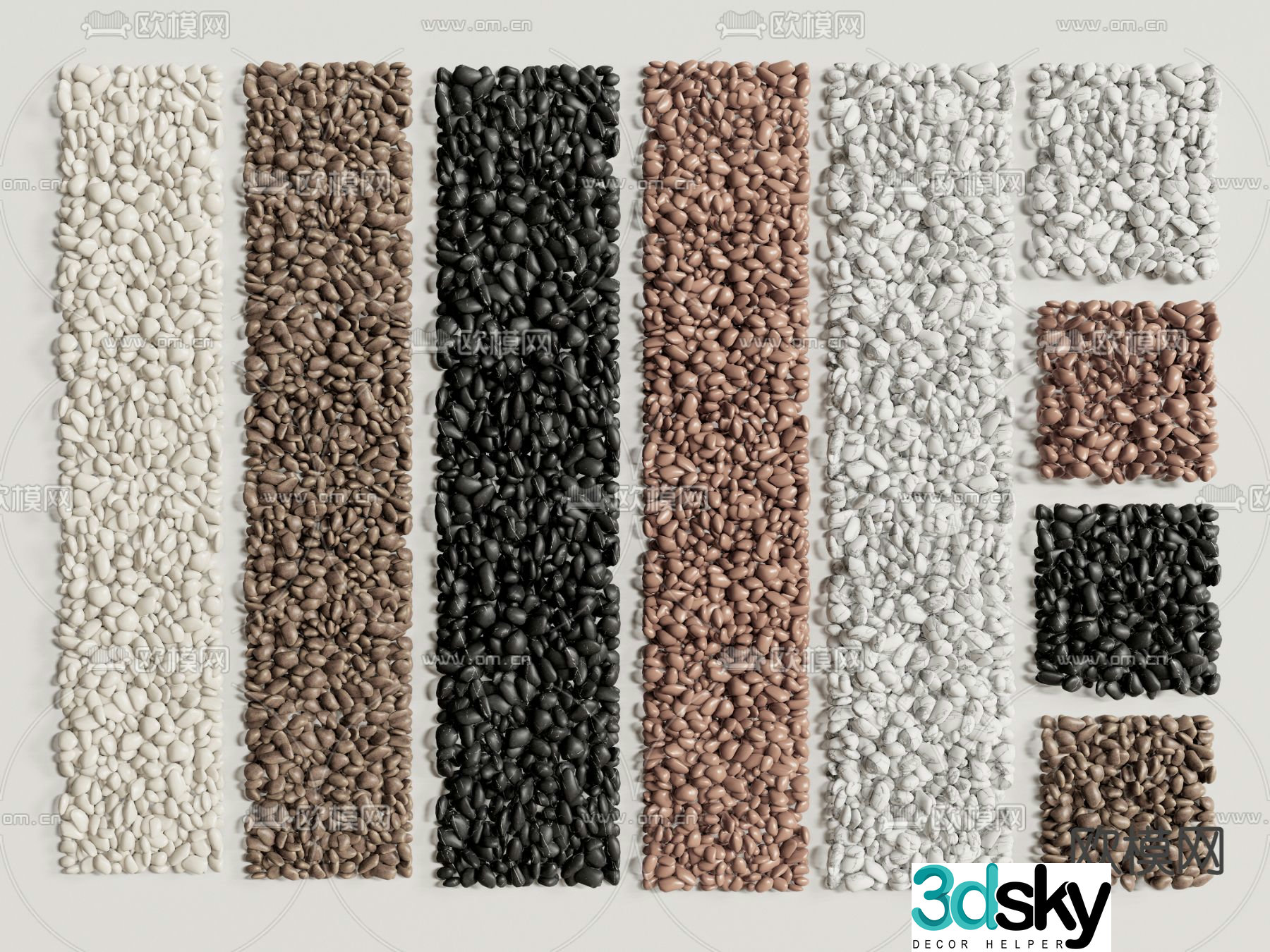 Pebbles gravel 3d model