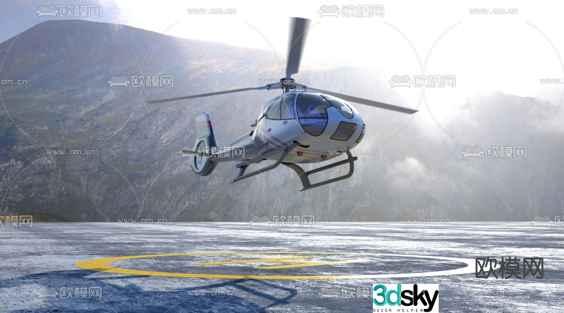 helicopter airplane 3d model