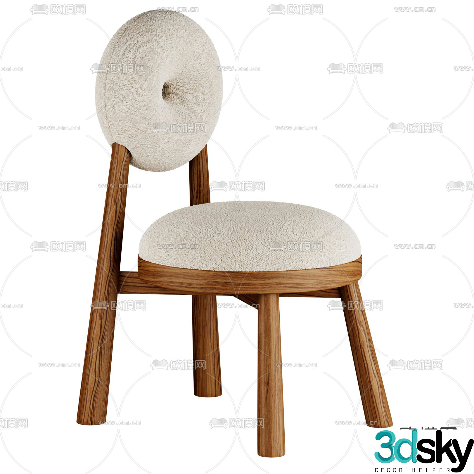 Children’s chair low stool 3d model