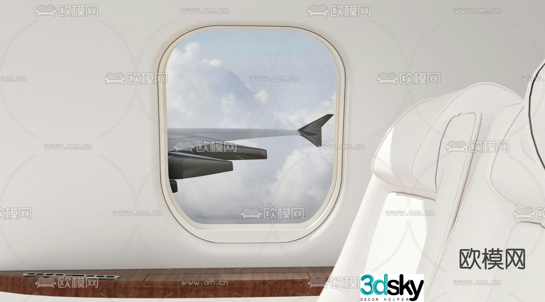 cabin aircraft window 3d model