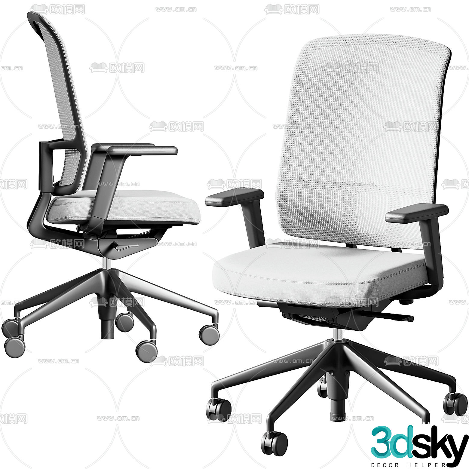 Vitra staff chair office chair 3d model