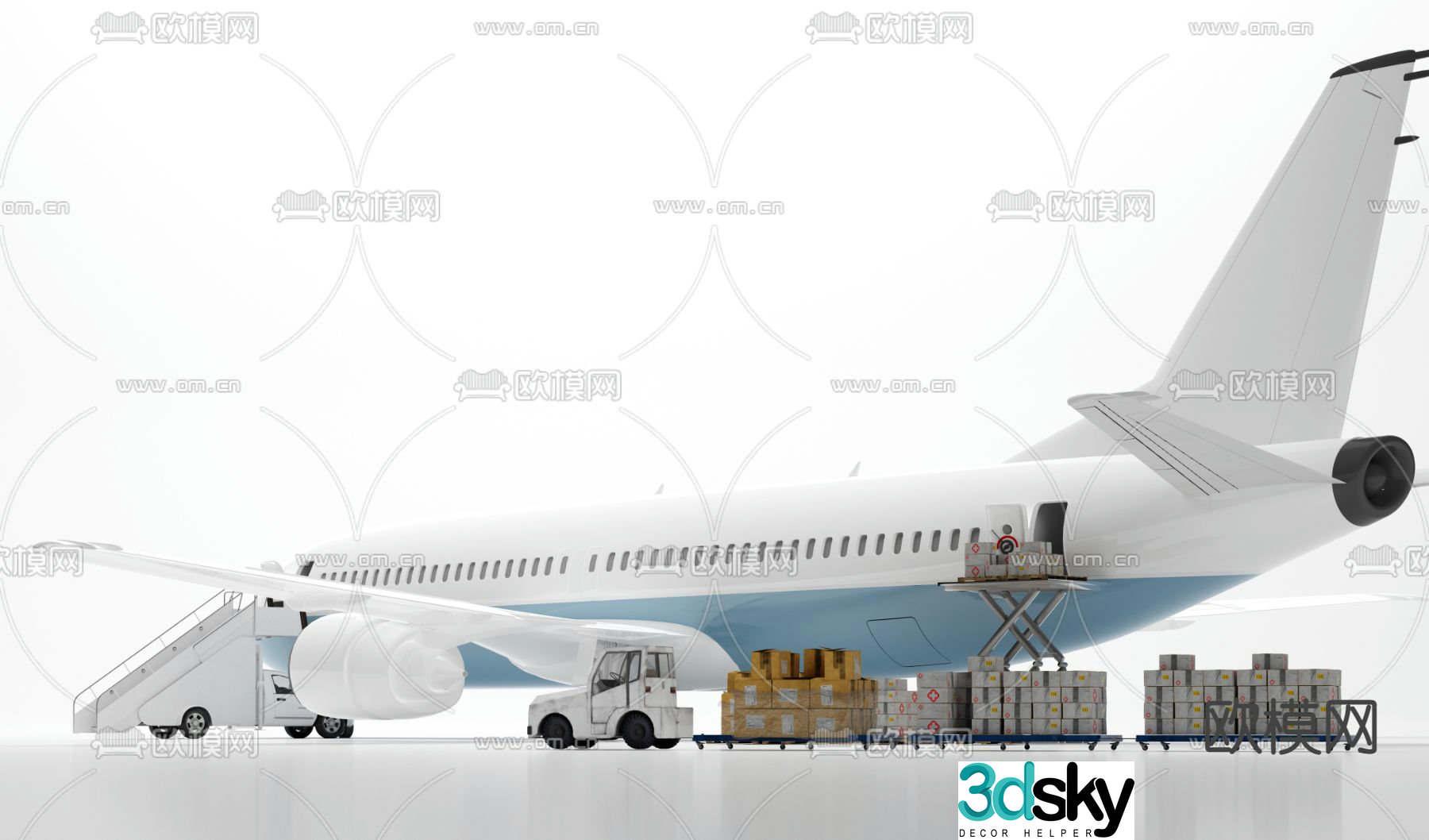 Medical aircraft rescue supplies 3d model
