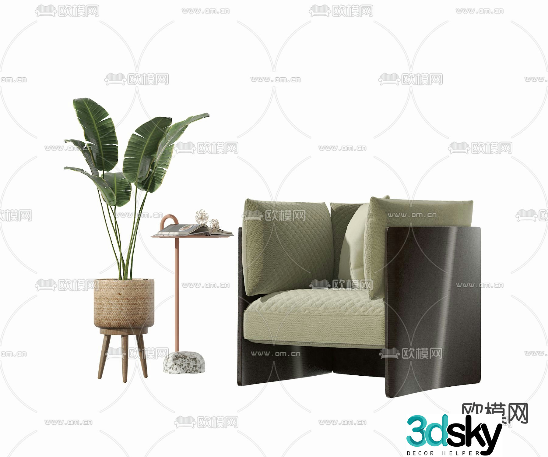 Modern single sofa 3d model