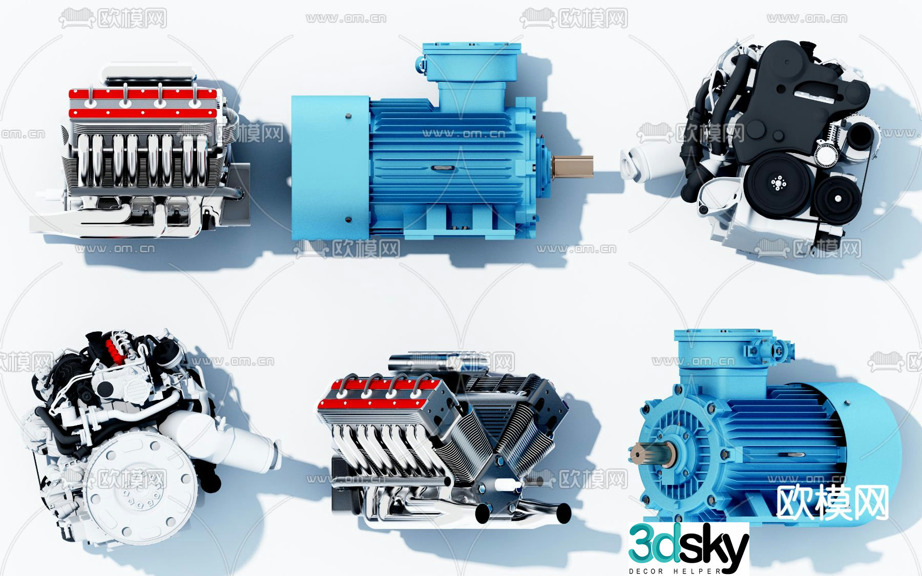 modern engine 3d model