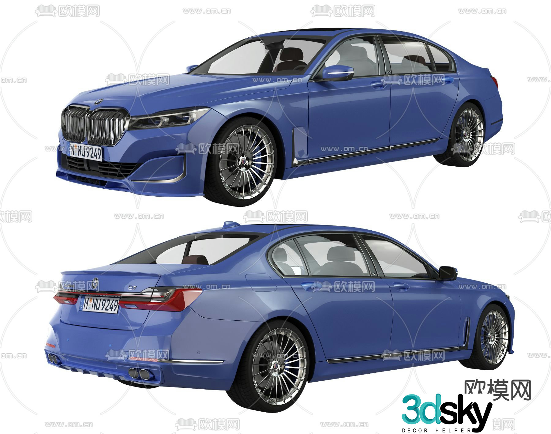 bmw car sedan 3d model