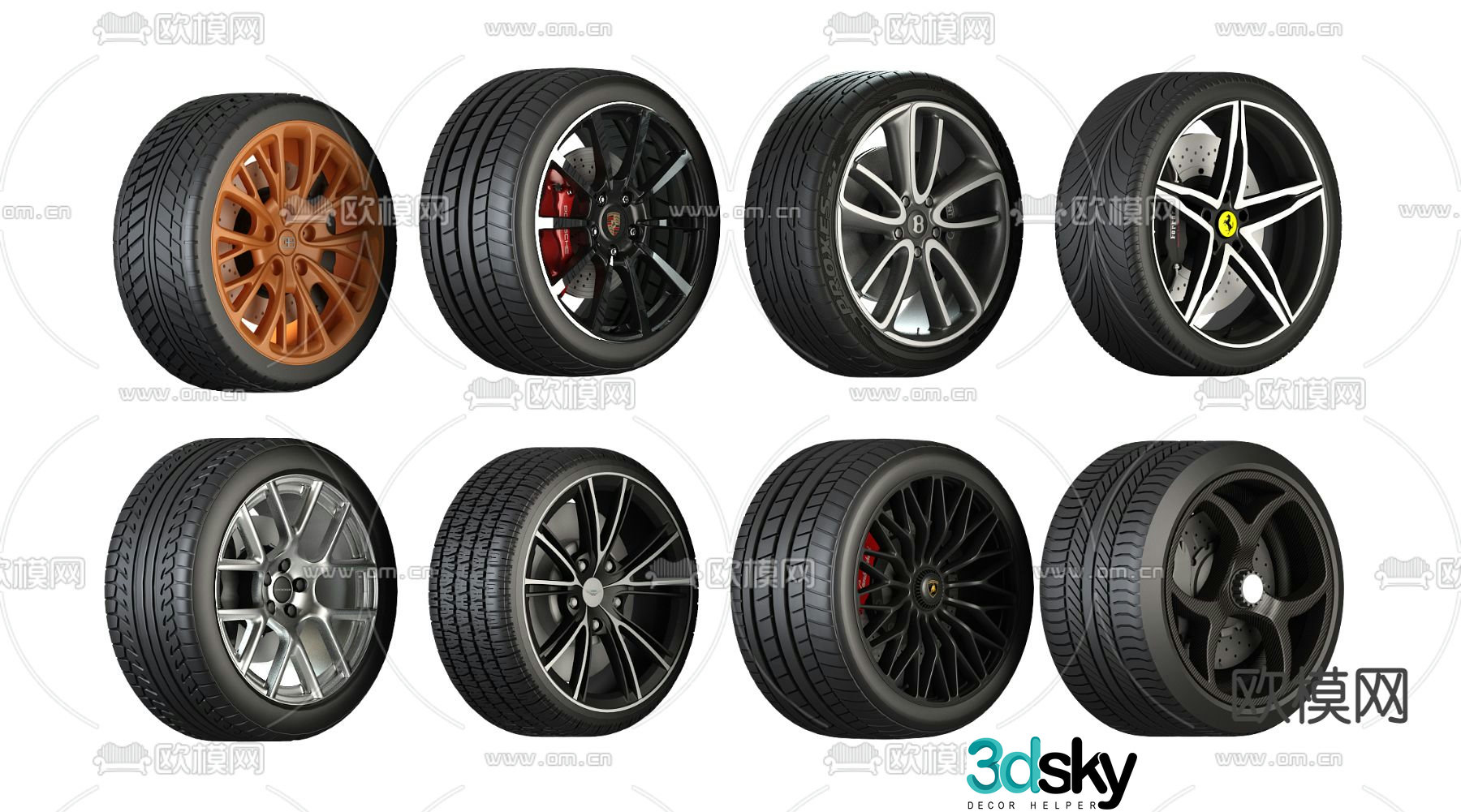 car tire wheel hub 3d model