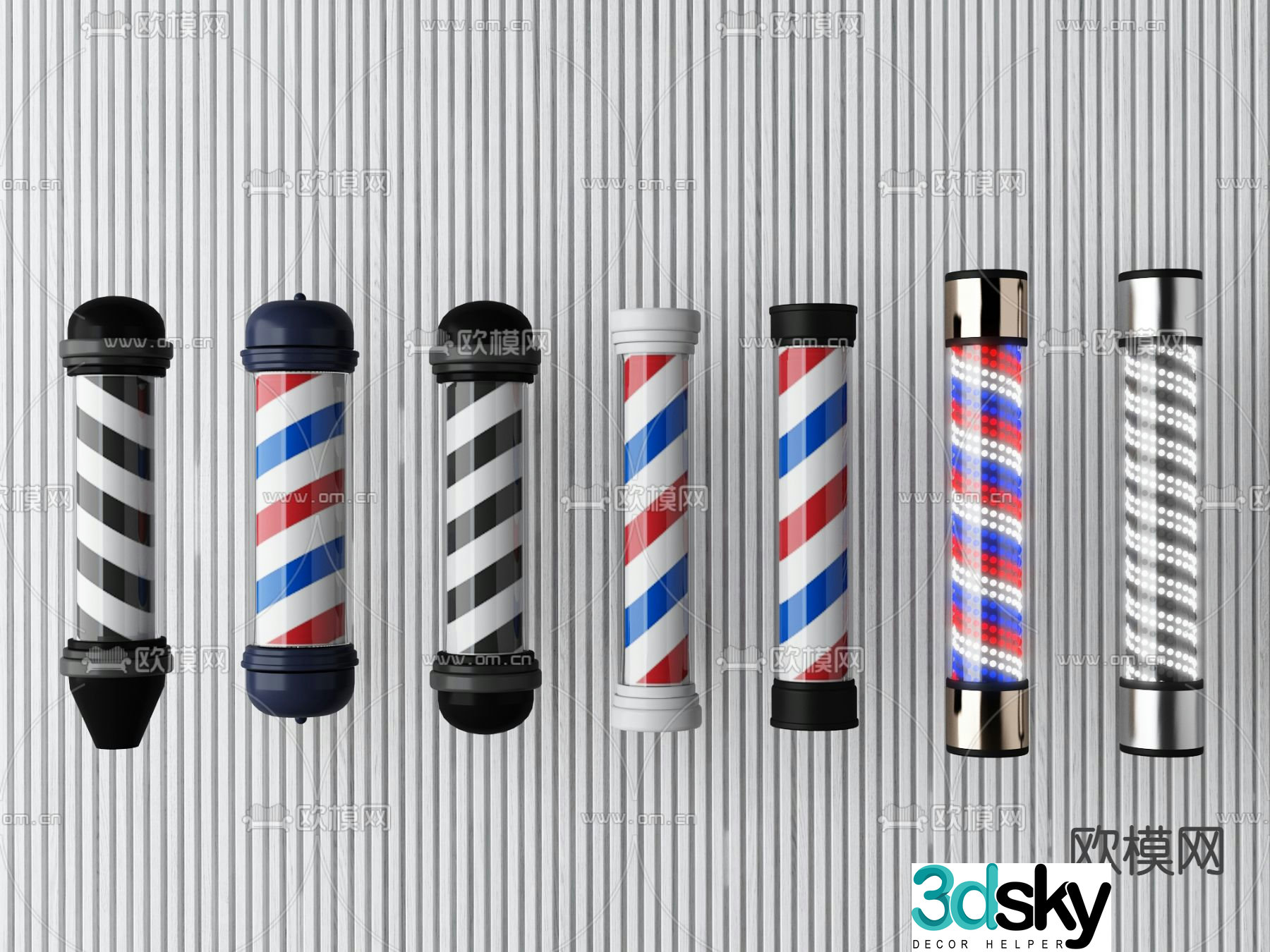 Hair salon rotating lamp hair salon lamp 3d model