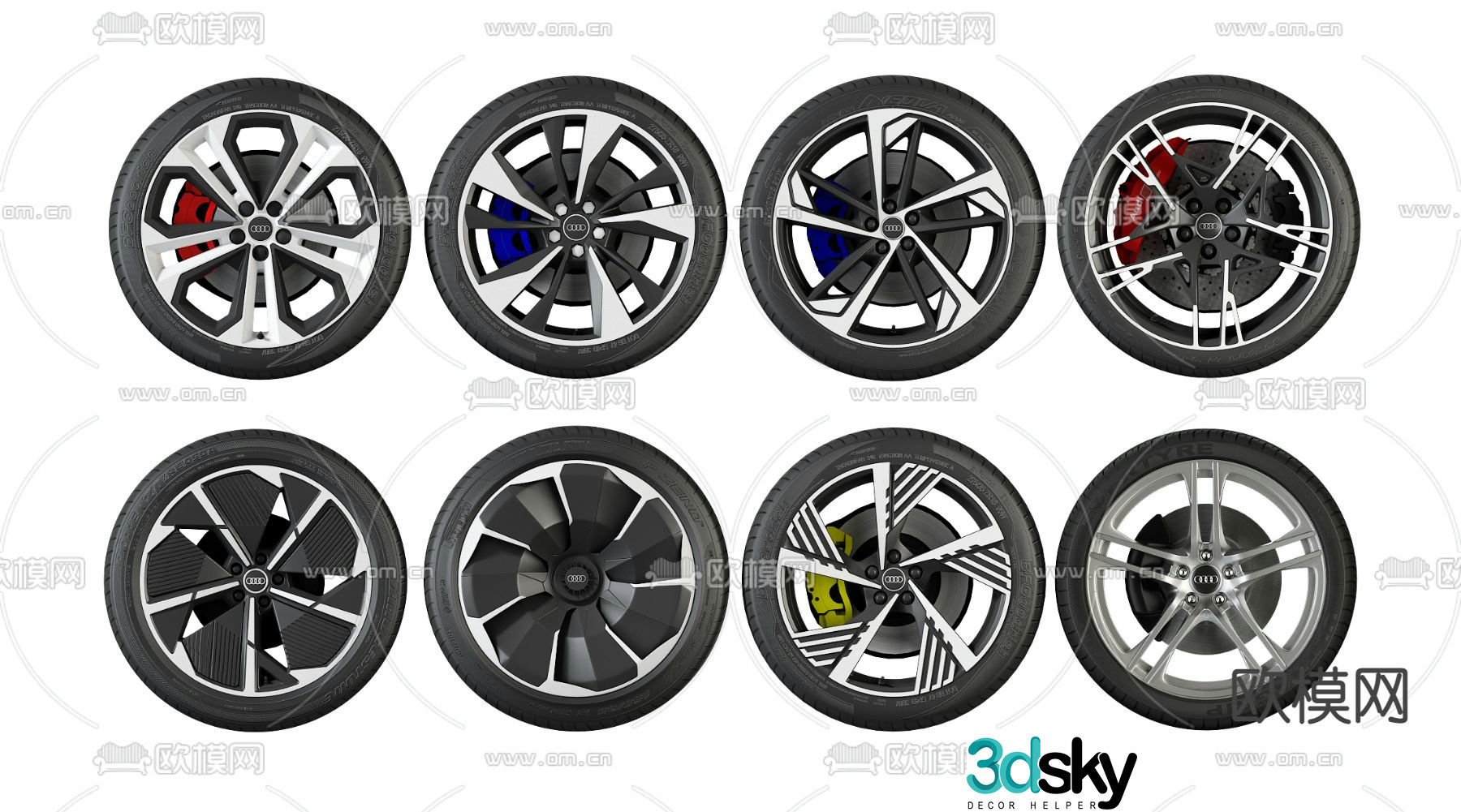 car tire hub wheel 3d model