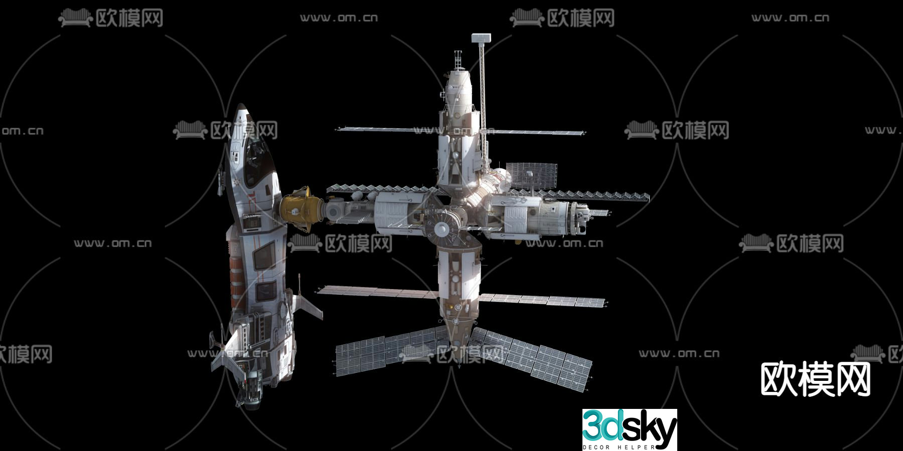 space station spacecraft 3d model
