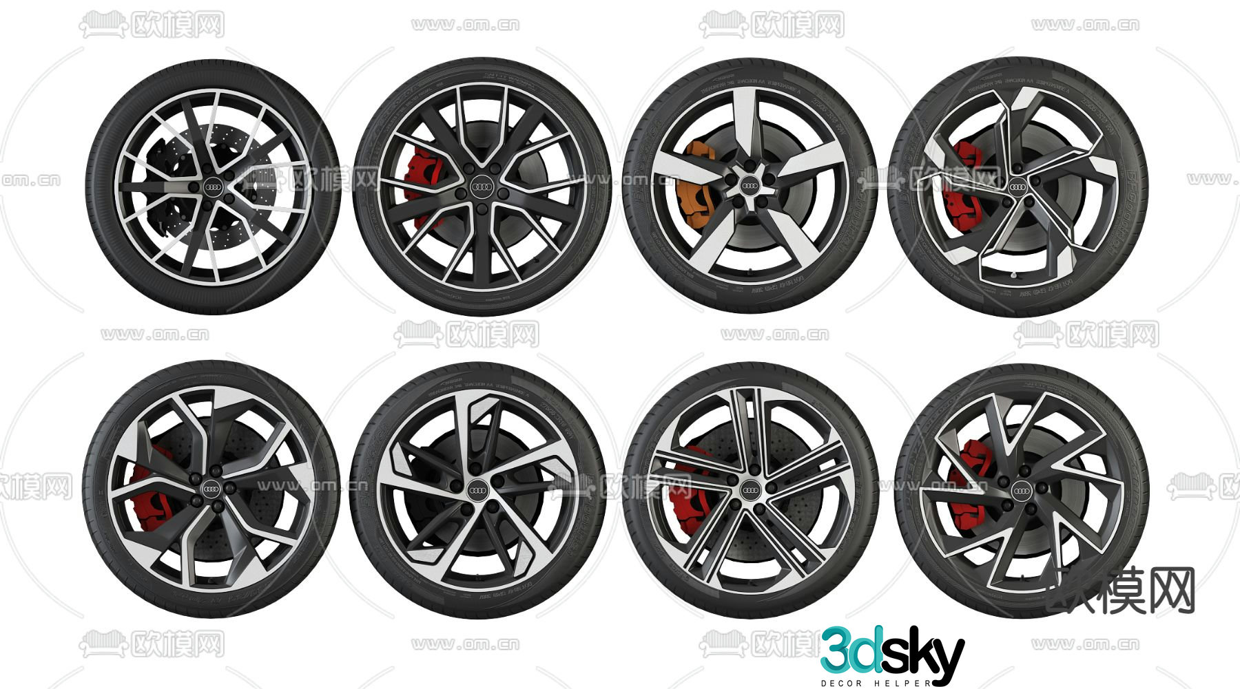 car tire hub wheel 3d model