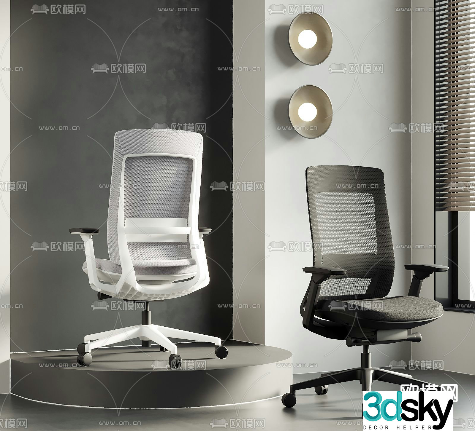 Office chair staff chair 3d model