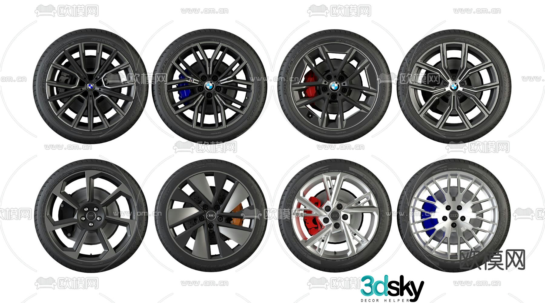 car tire hub wheel 3d model