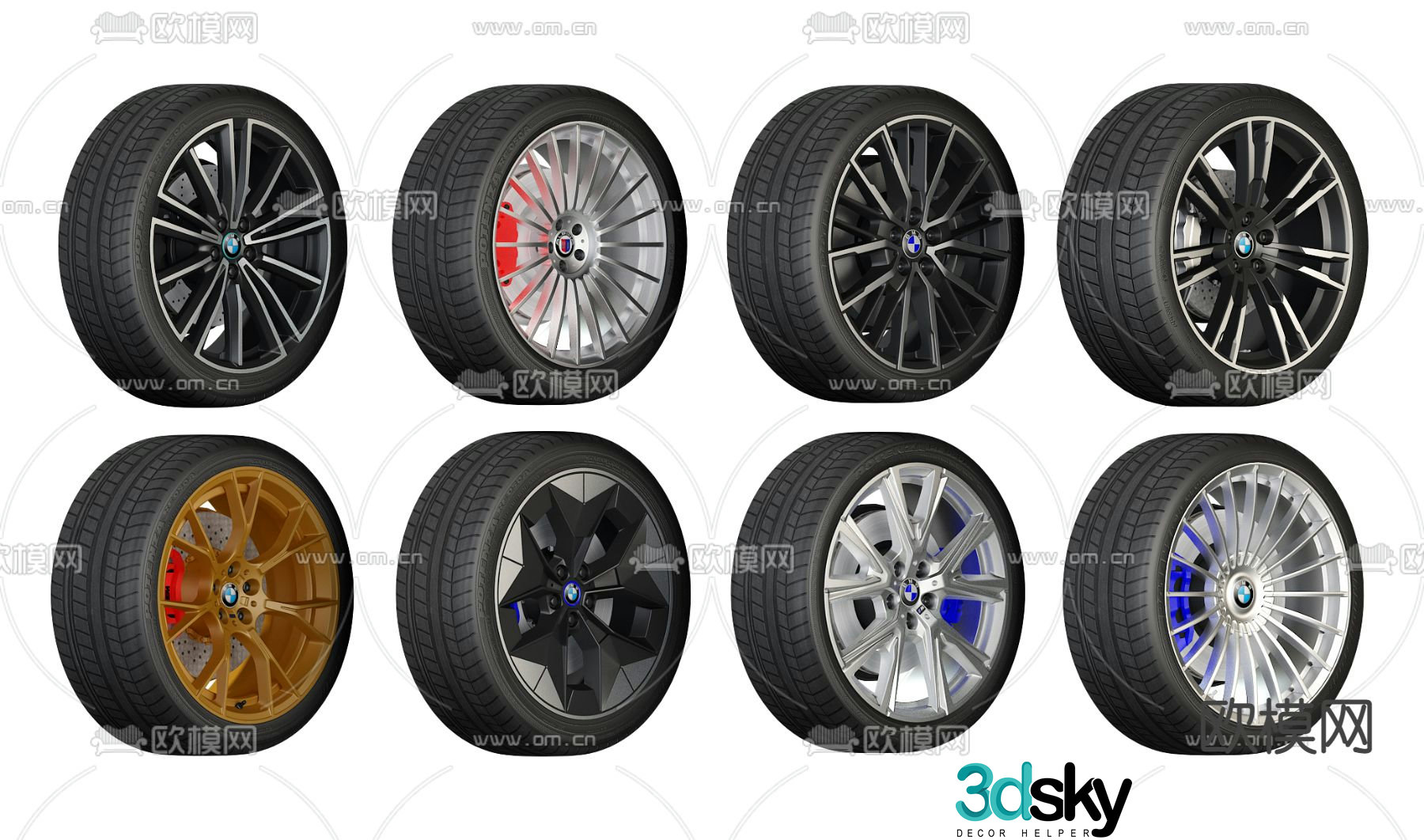 car tire wheel hub 3d model