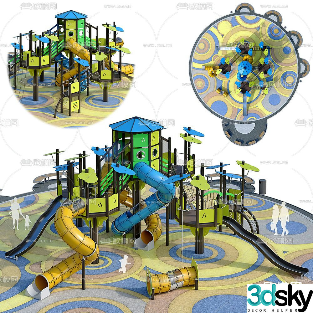 Children's slide amusement equipment 3d model