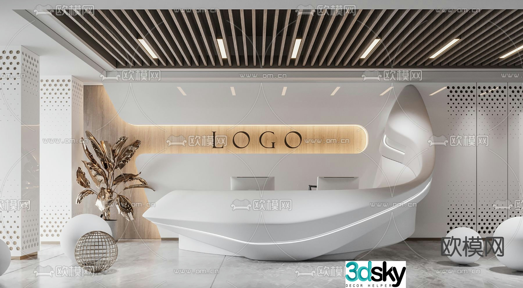 Alien front desk reception desk service desk 3d model