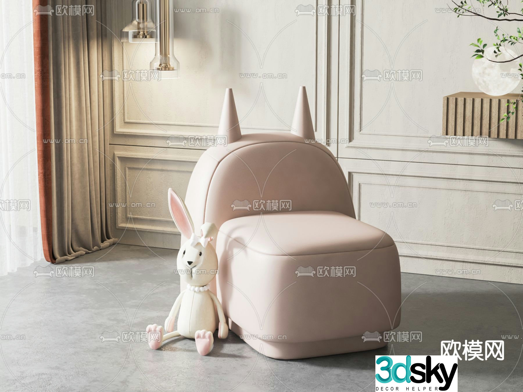 Children’s sofa cartoon sofa 3d model
