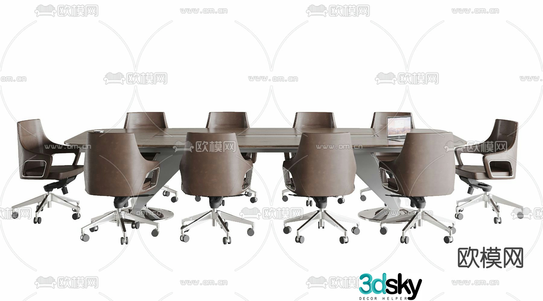 Modern conference table and chairs conference table 3d model