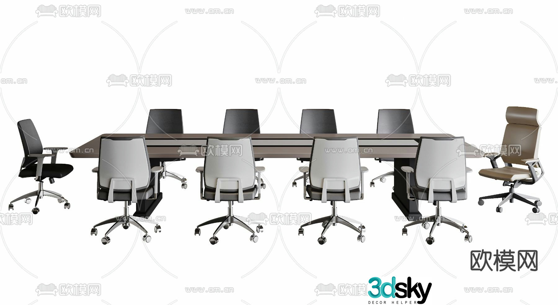 Large conference table conference table 3d model