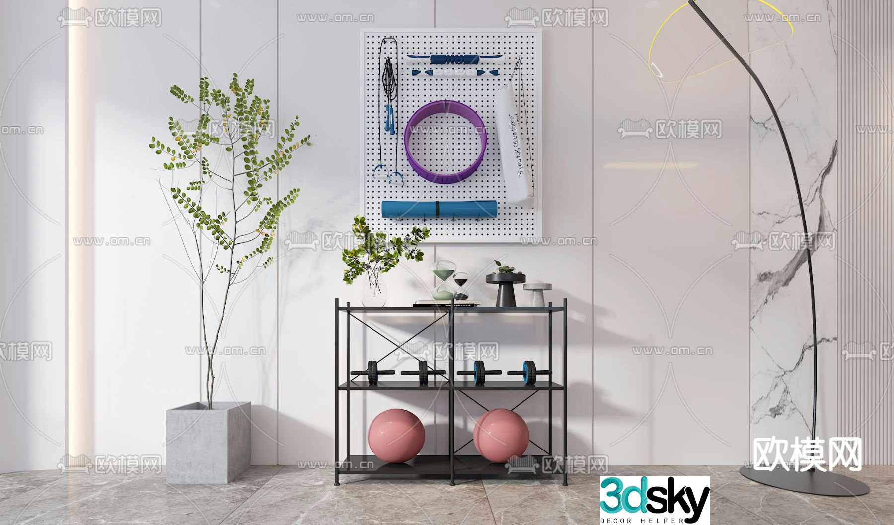 Yoga equipment fitness equipment 3d model