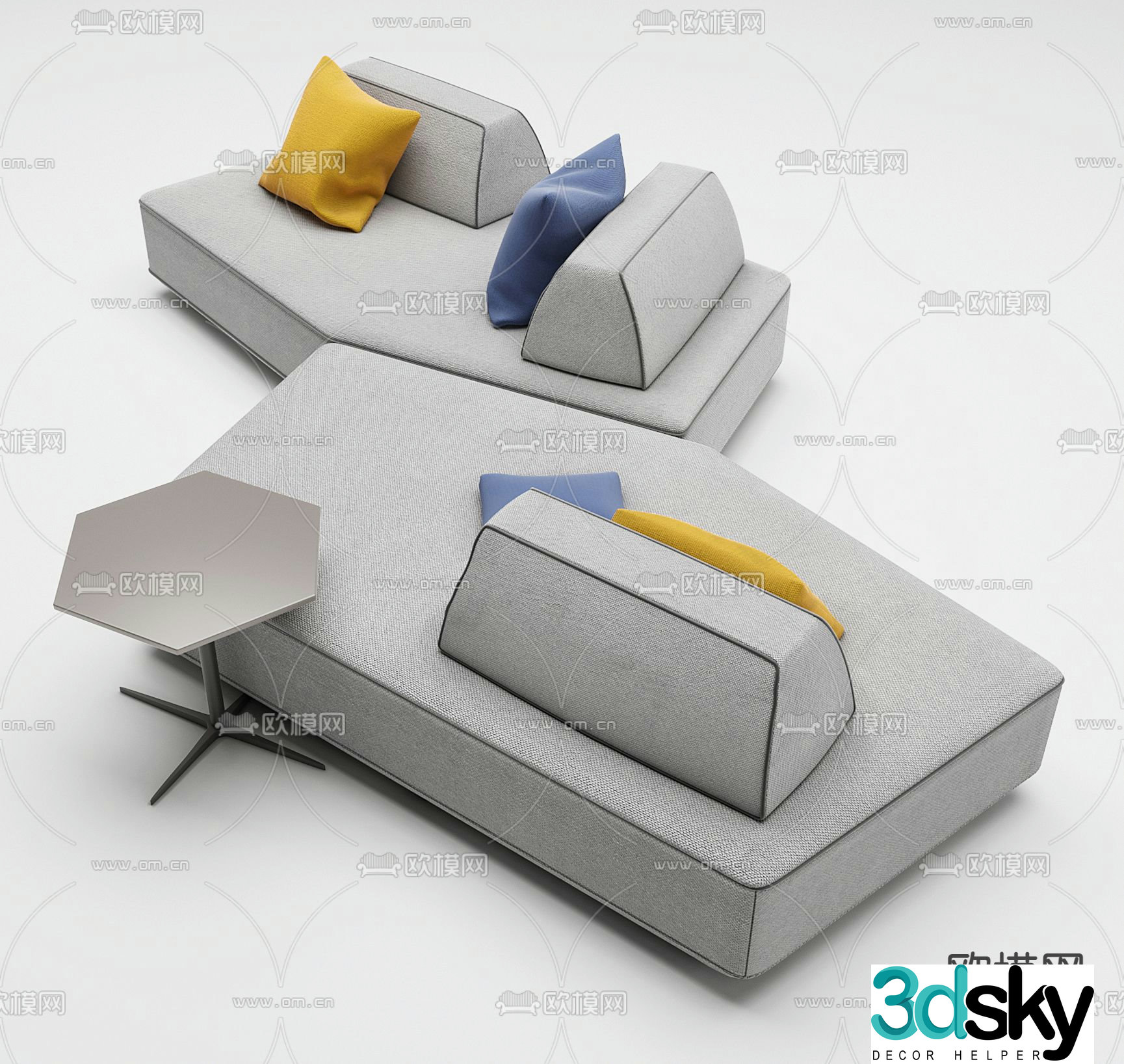 Office sofa negotiation sofa 3d model