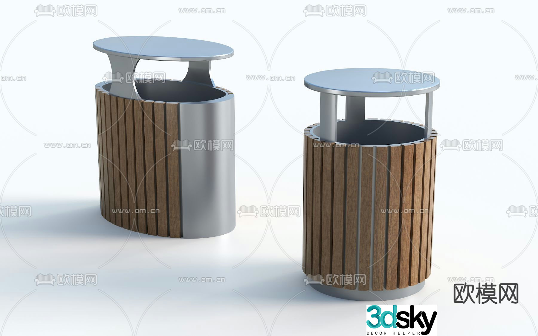 Outdoor trash can public facilities 3d model