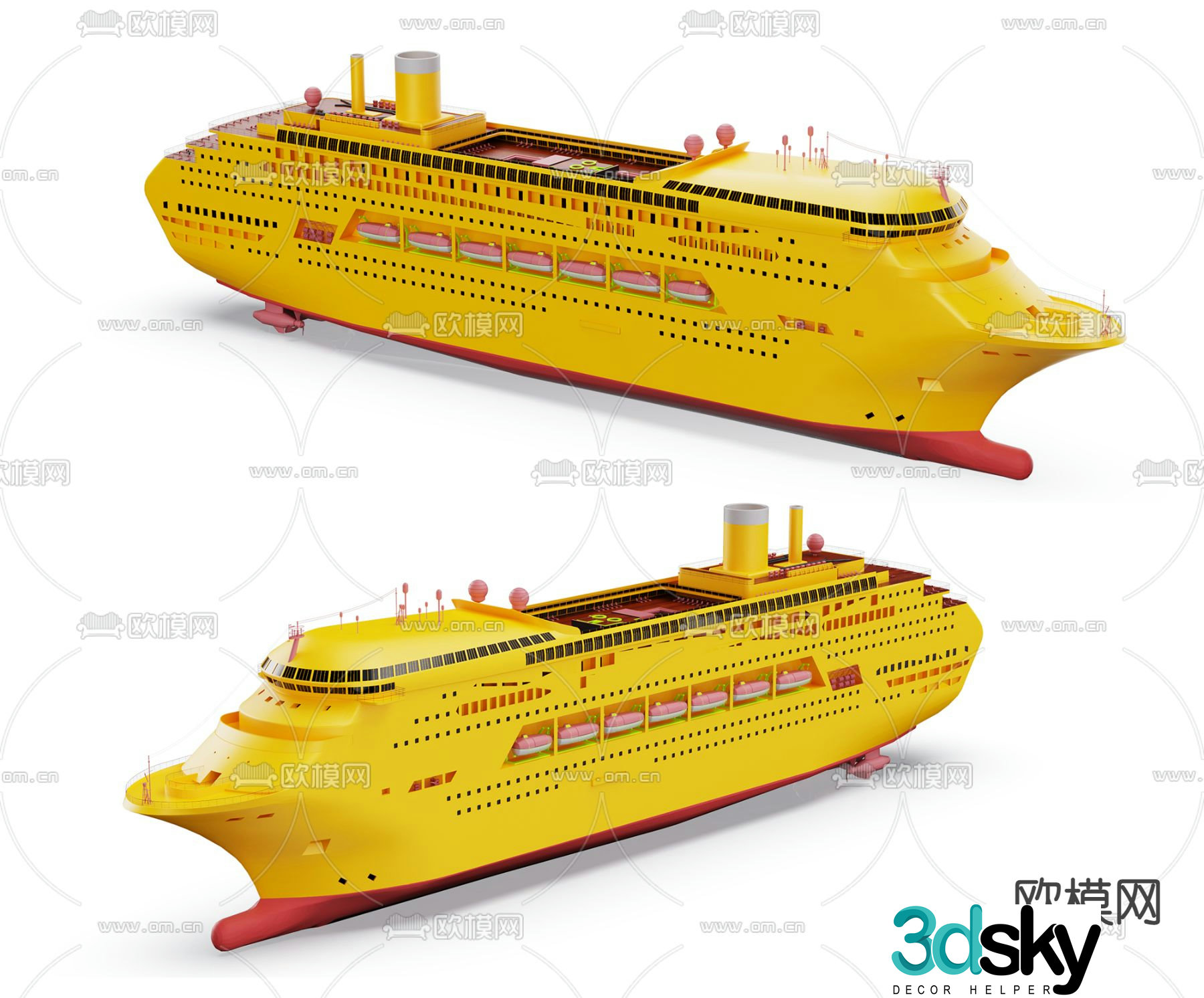ship cruise ship 3d model