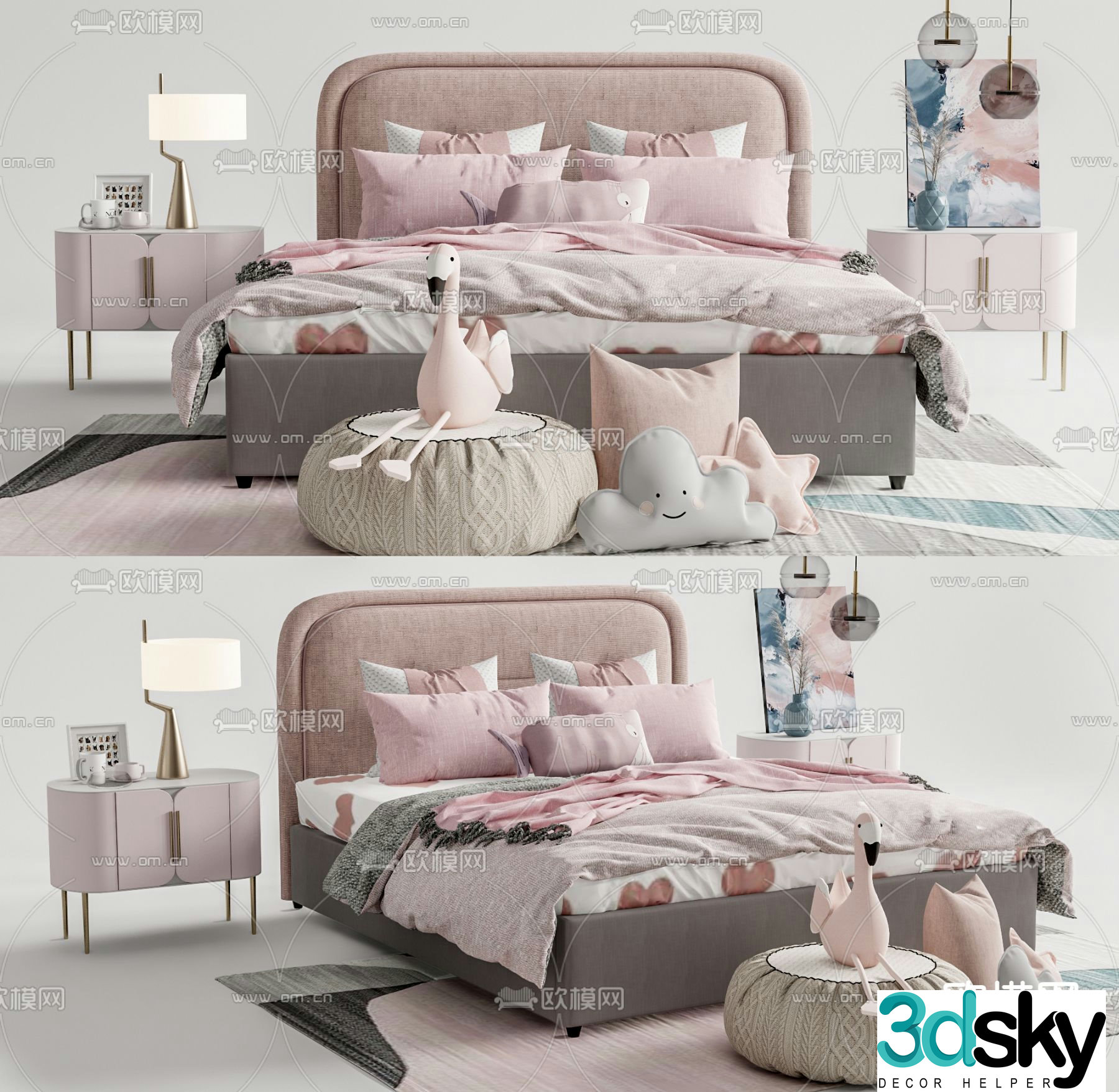 children’s bed girl’s bed kid’s bed 3d model