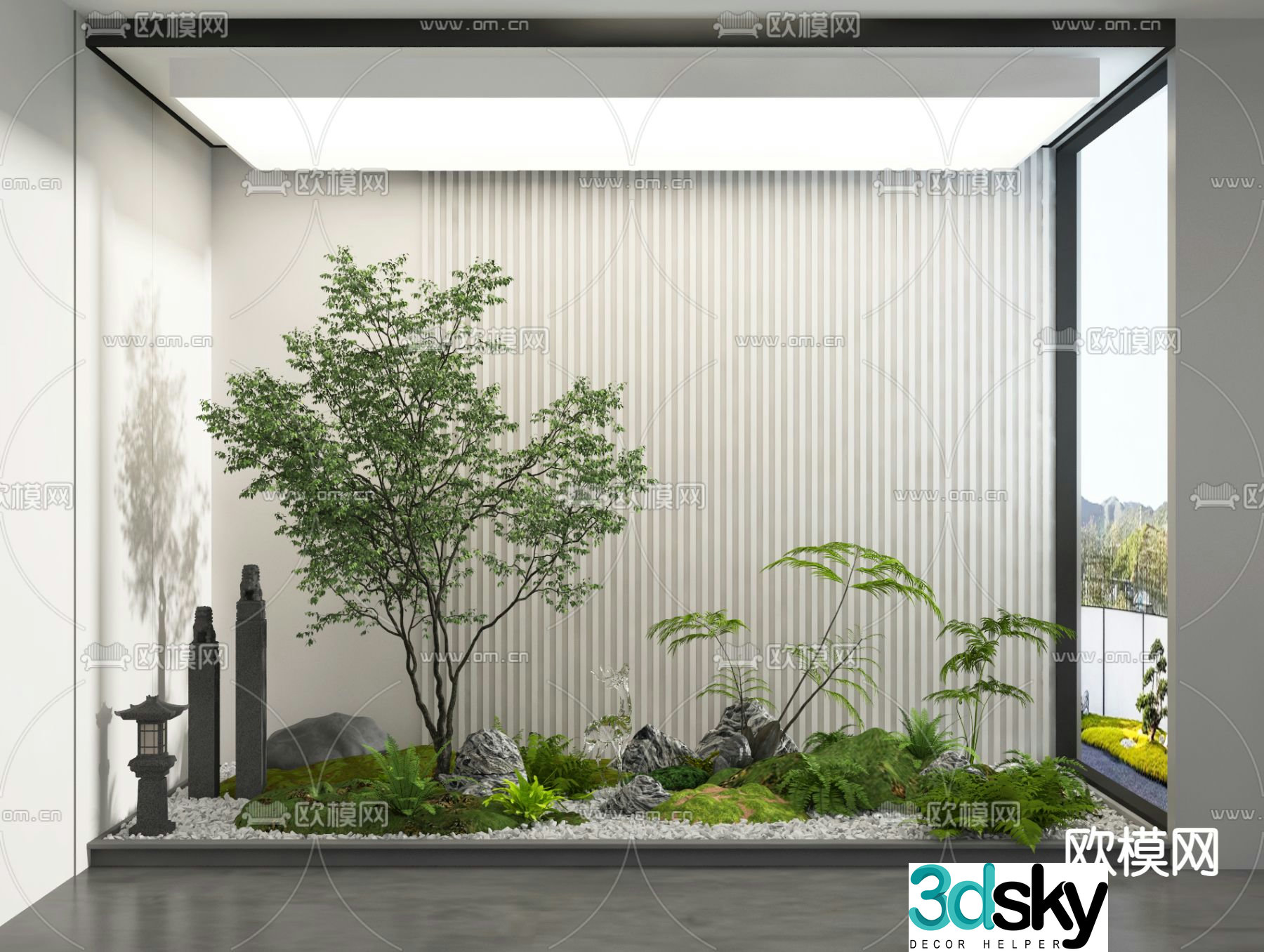 Plant pile landscape sketch 3d model