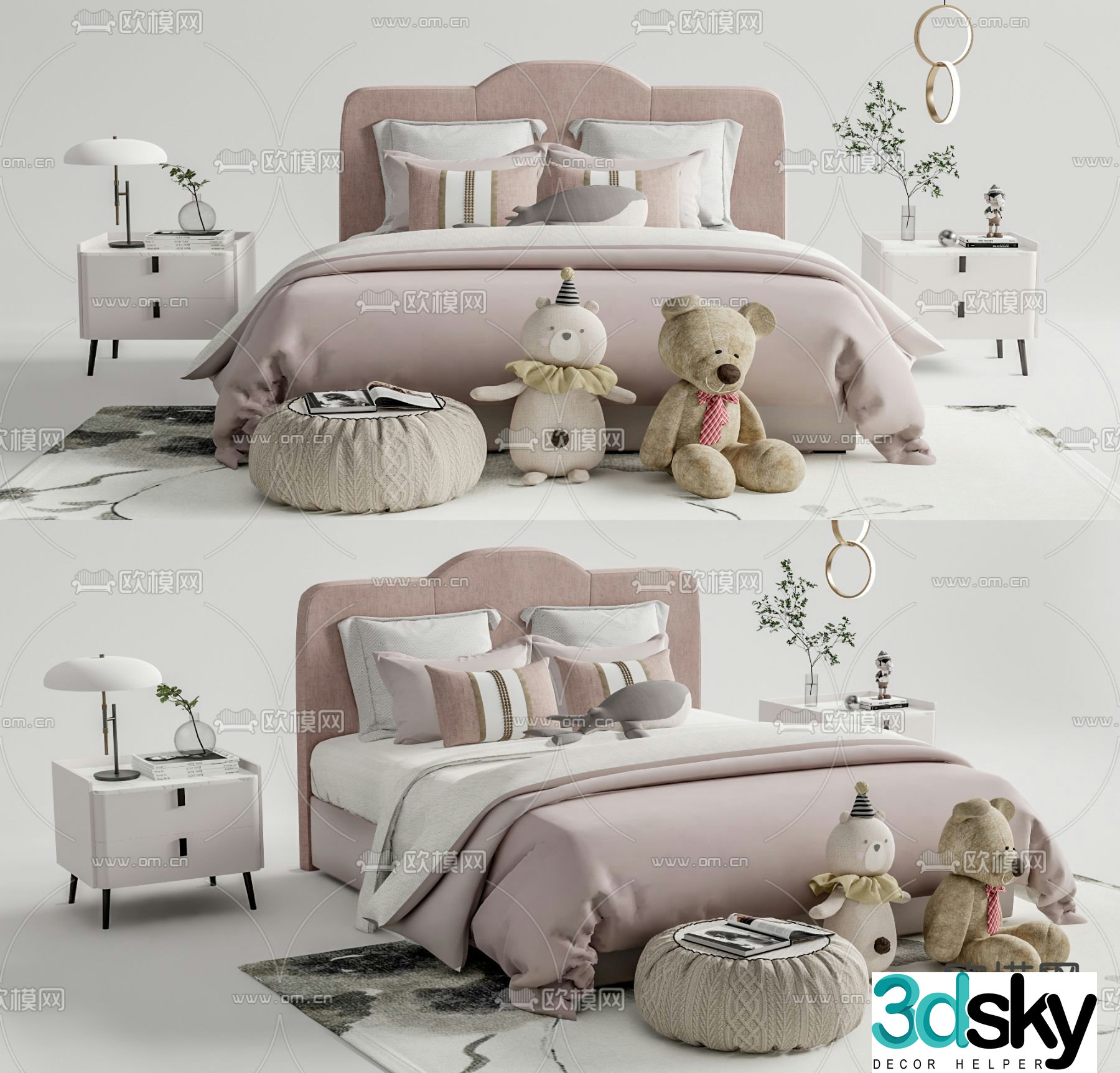 children’s bed girl’s bed kid’s bed 3d model
