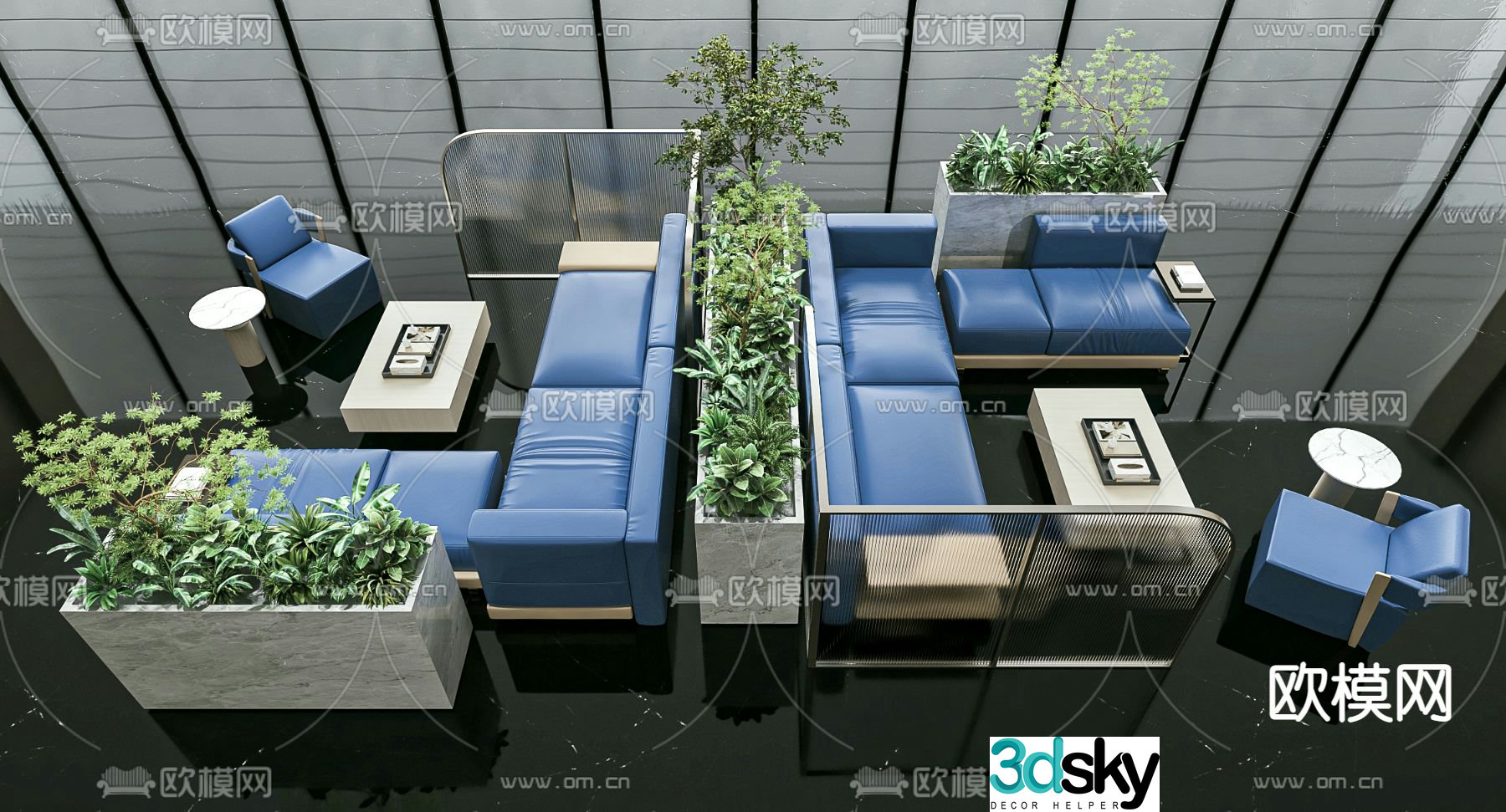 Office sofa negotiation sofa 3d model