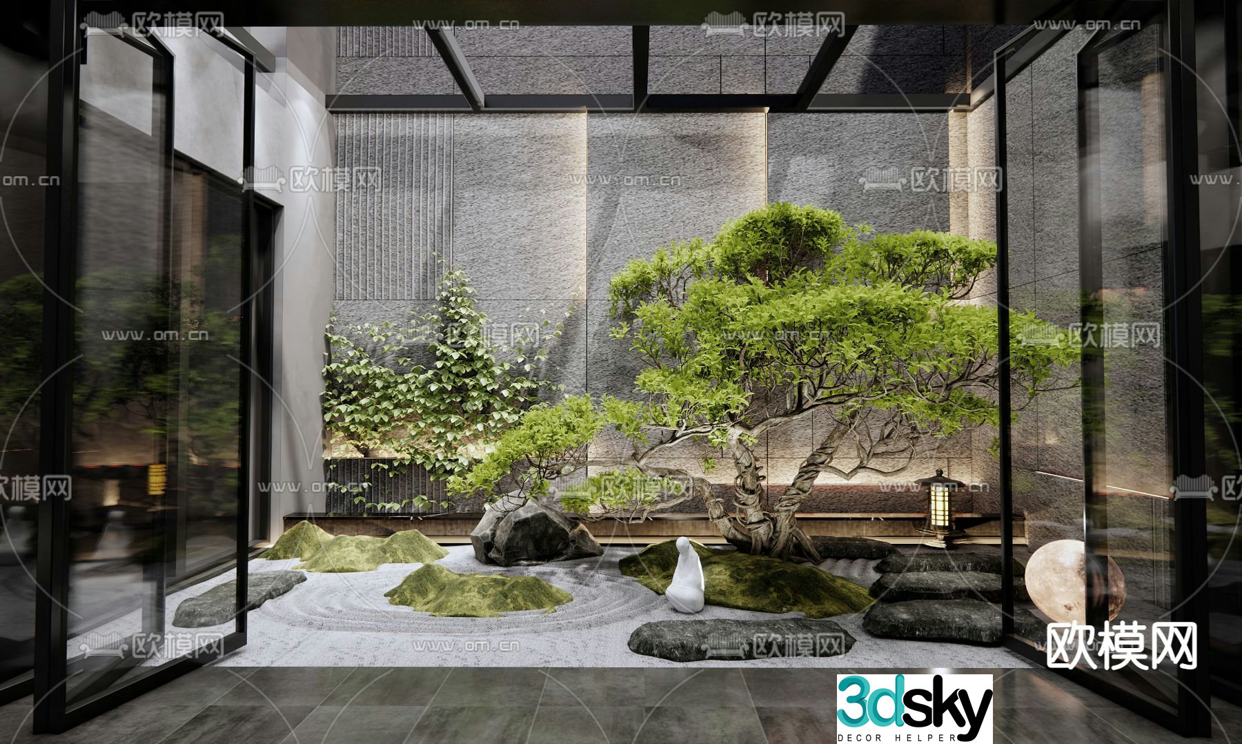 Lighting patio courtyard sketch 3d model