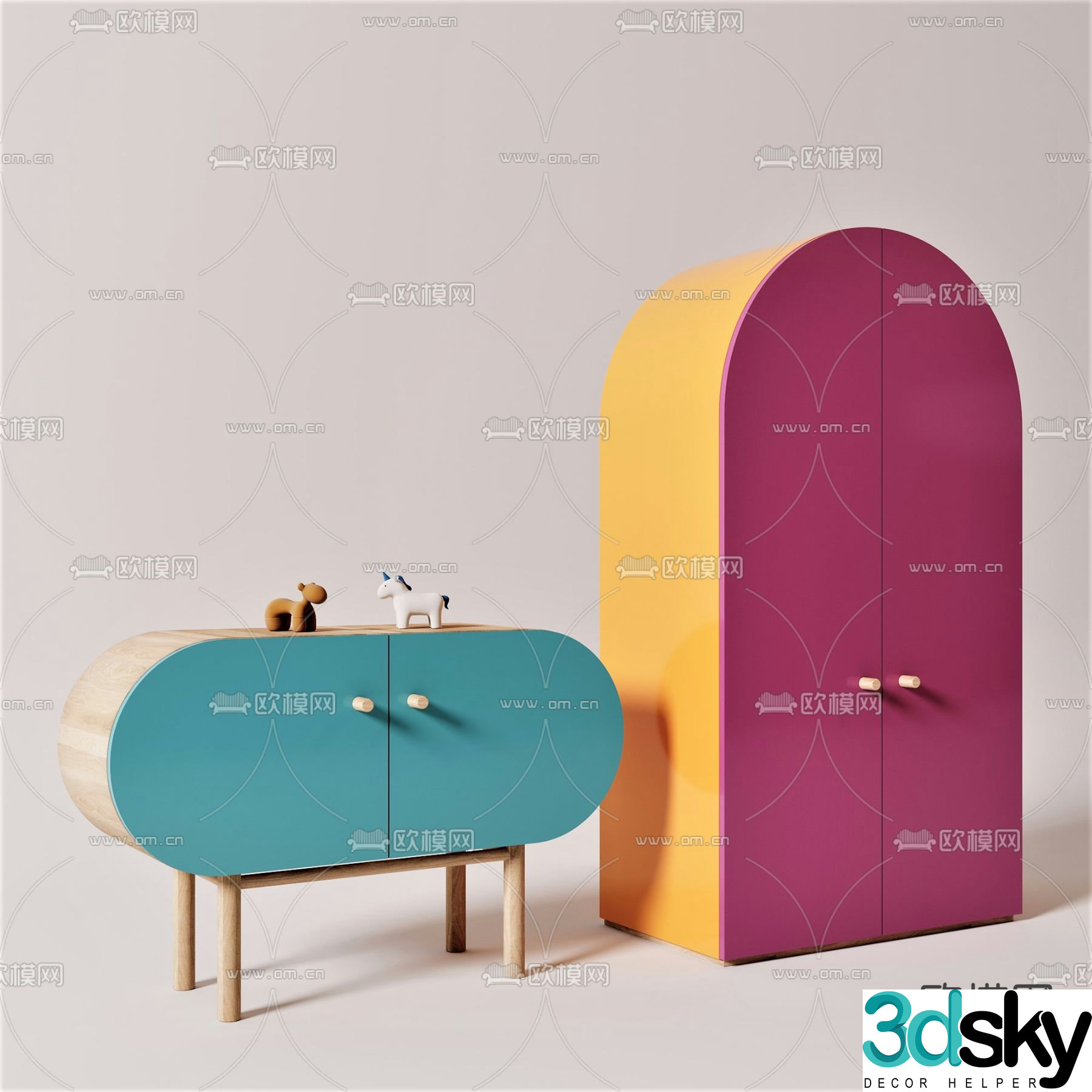 Children’s cabinet side cabinet low cabinet 3d model