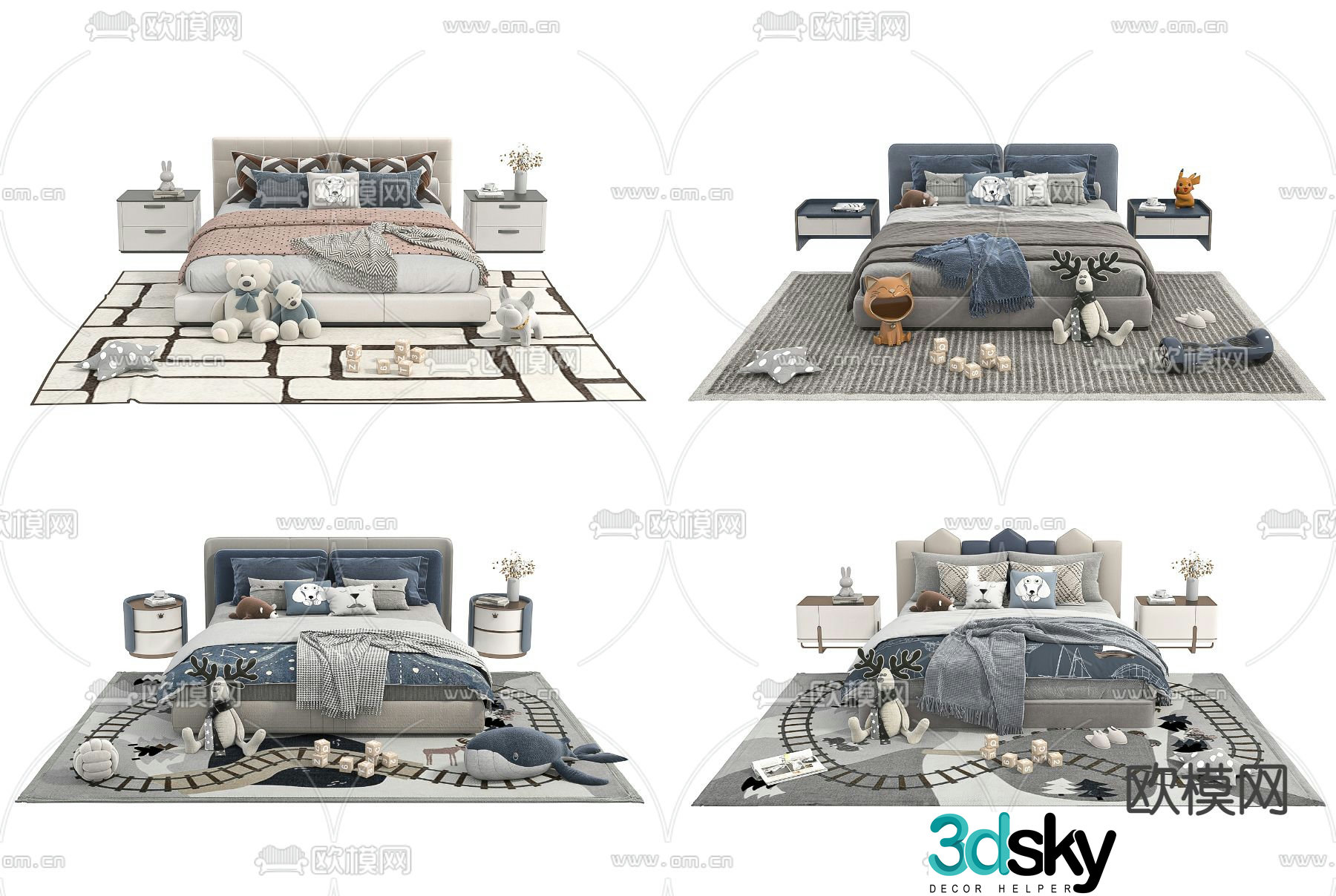 Modern children’s bed 3d model