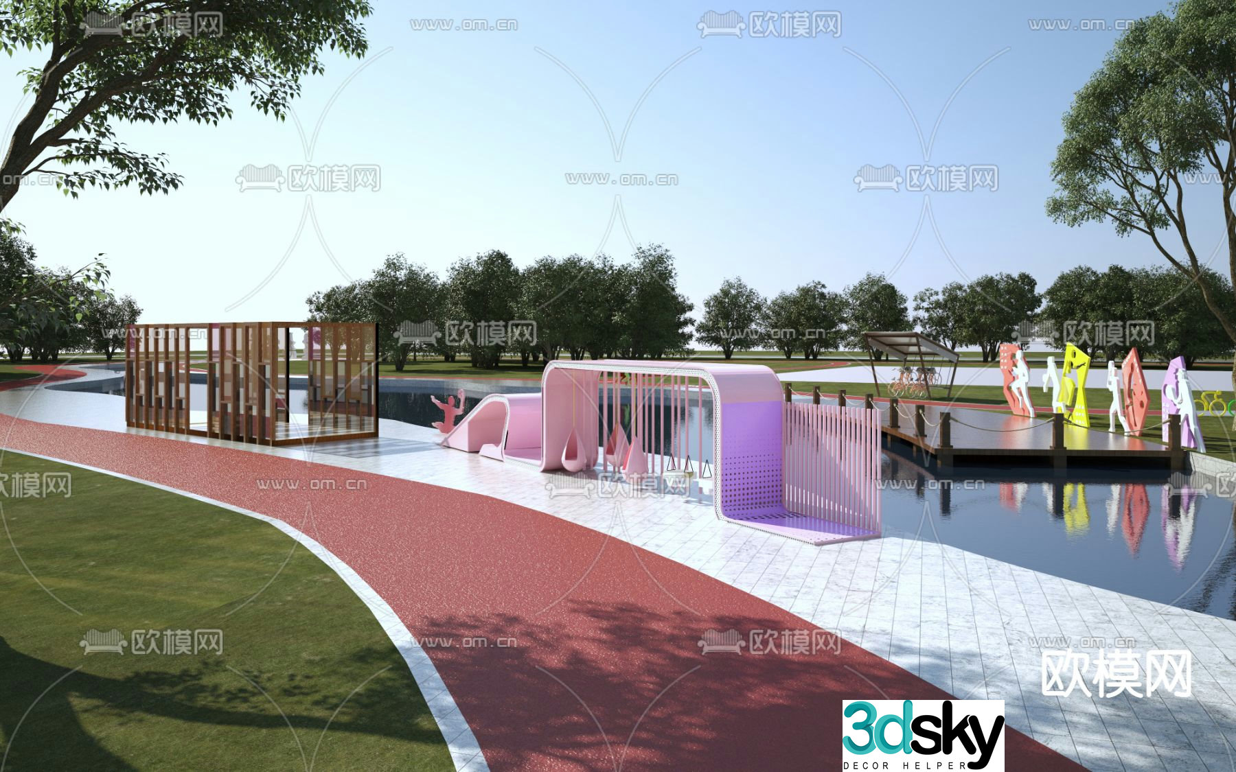 Sports Park Landscape Sketch 23d Model