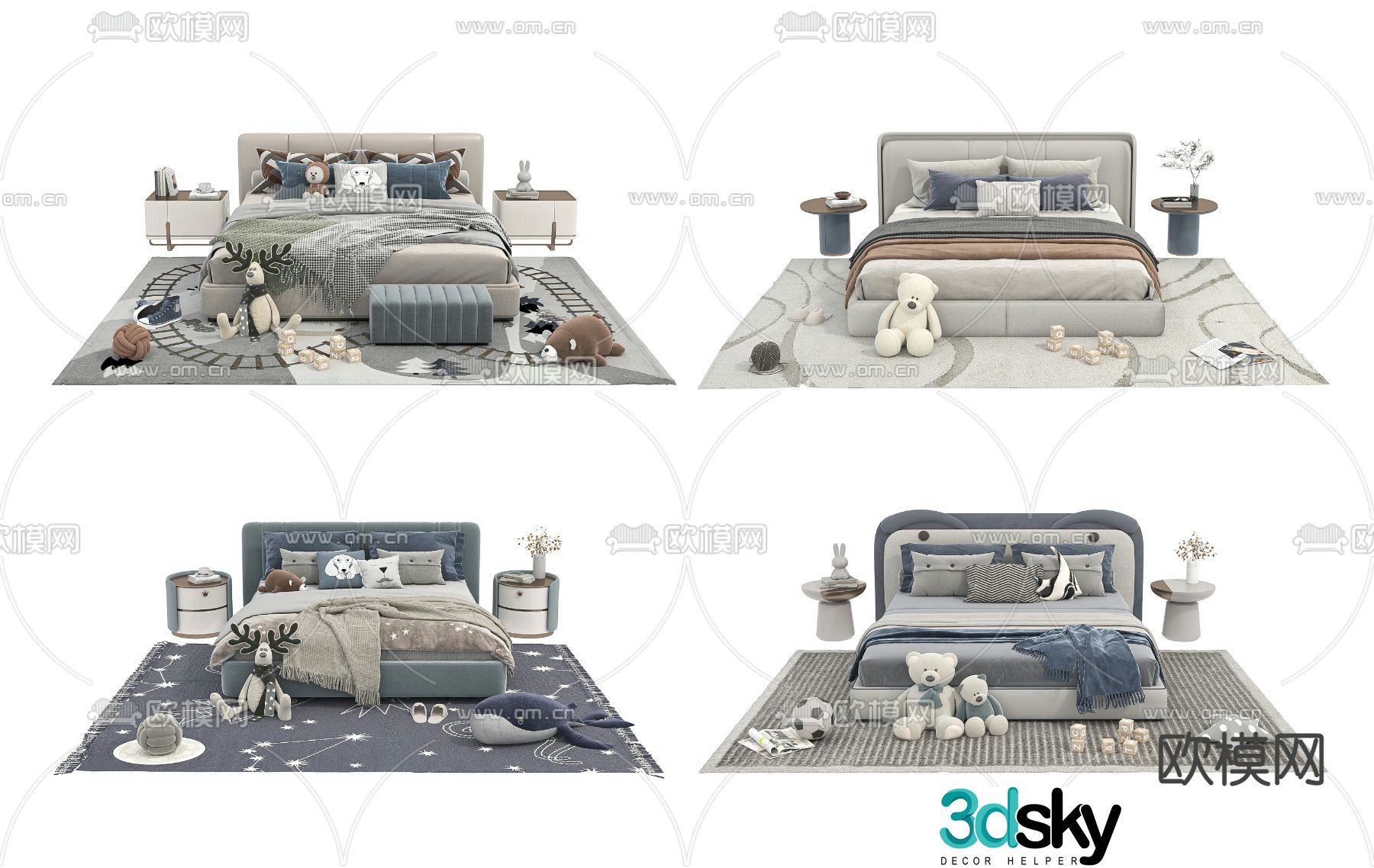 Modern children’s bed 3d model