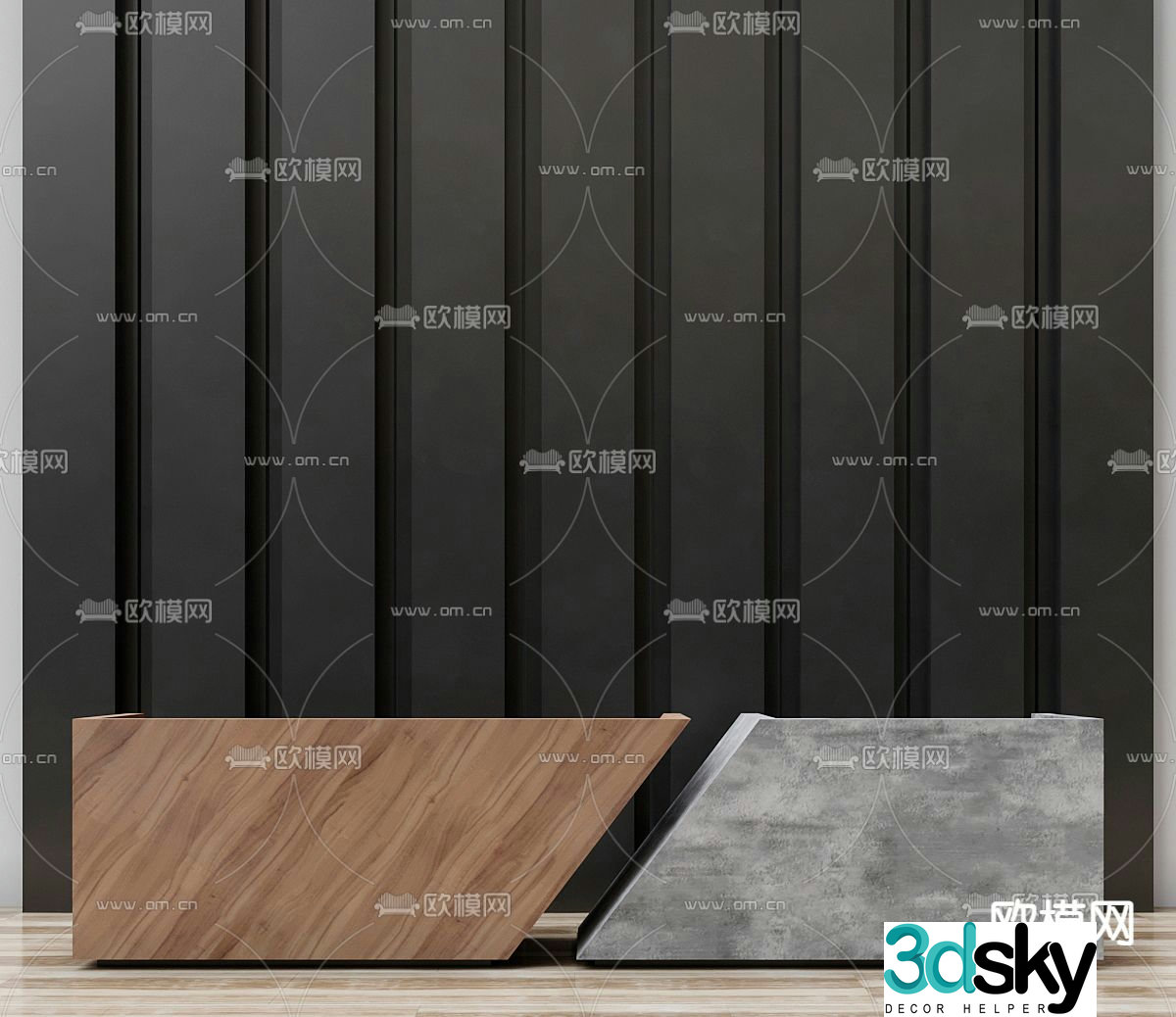 modern service desk reception desk front desk 3d model