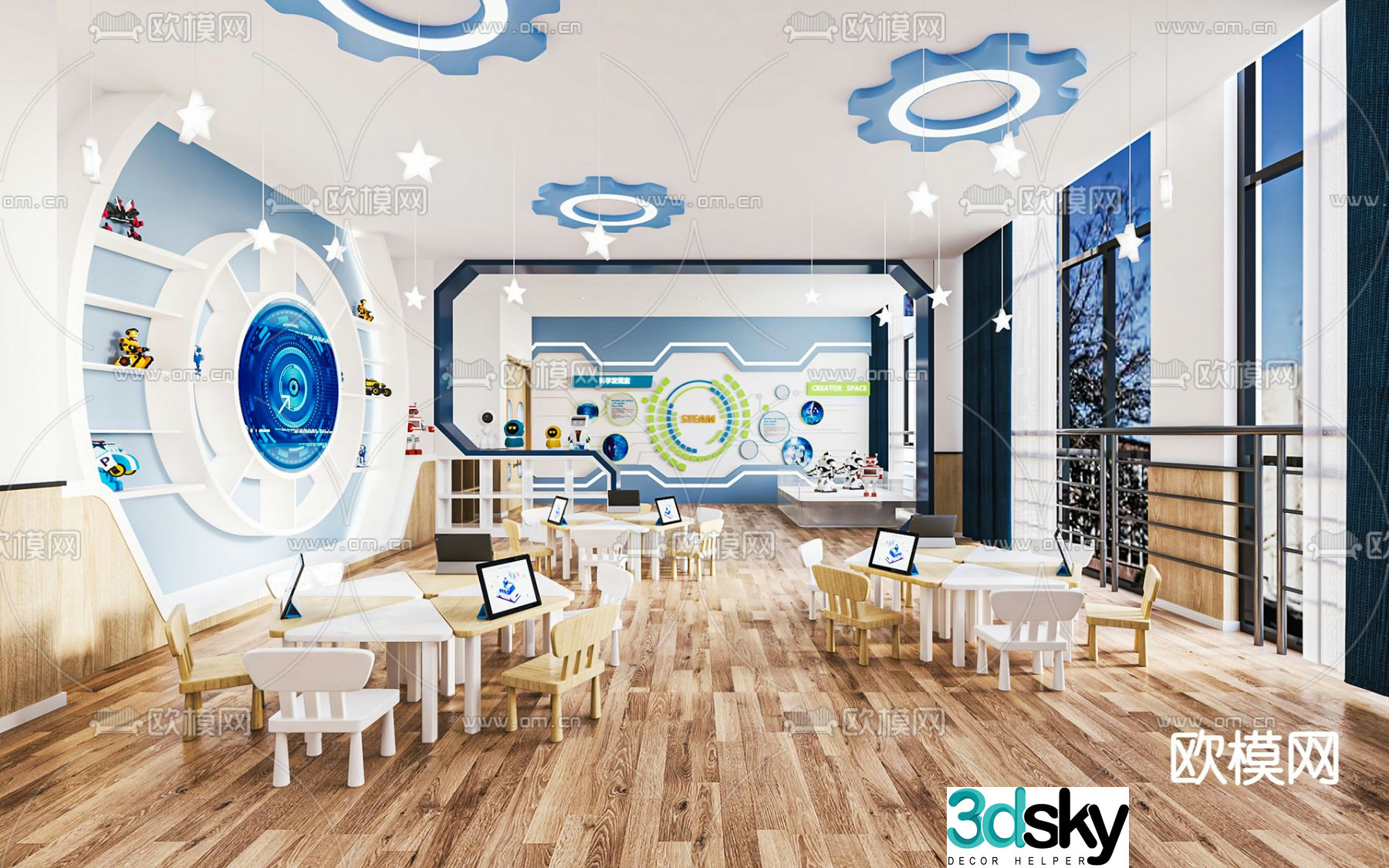 Kindergarten technology classroom 3d model