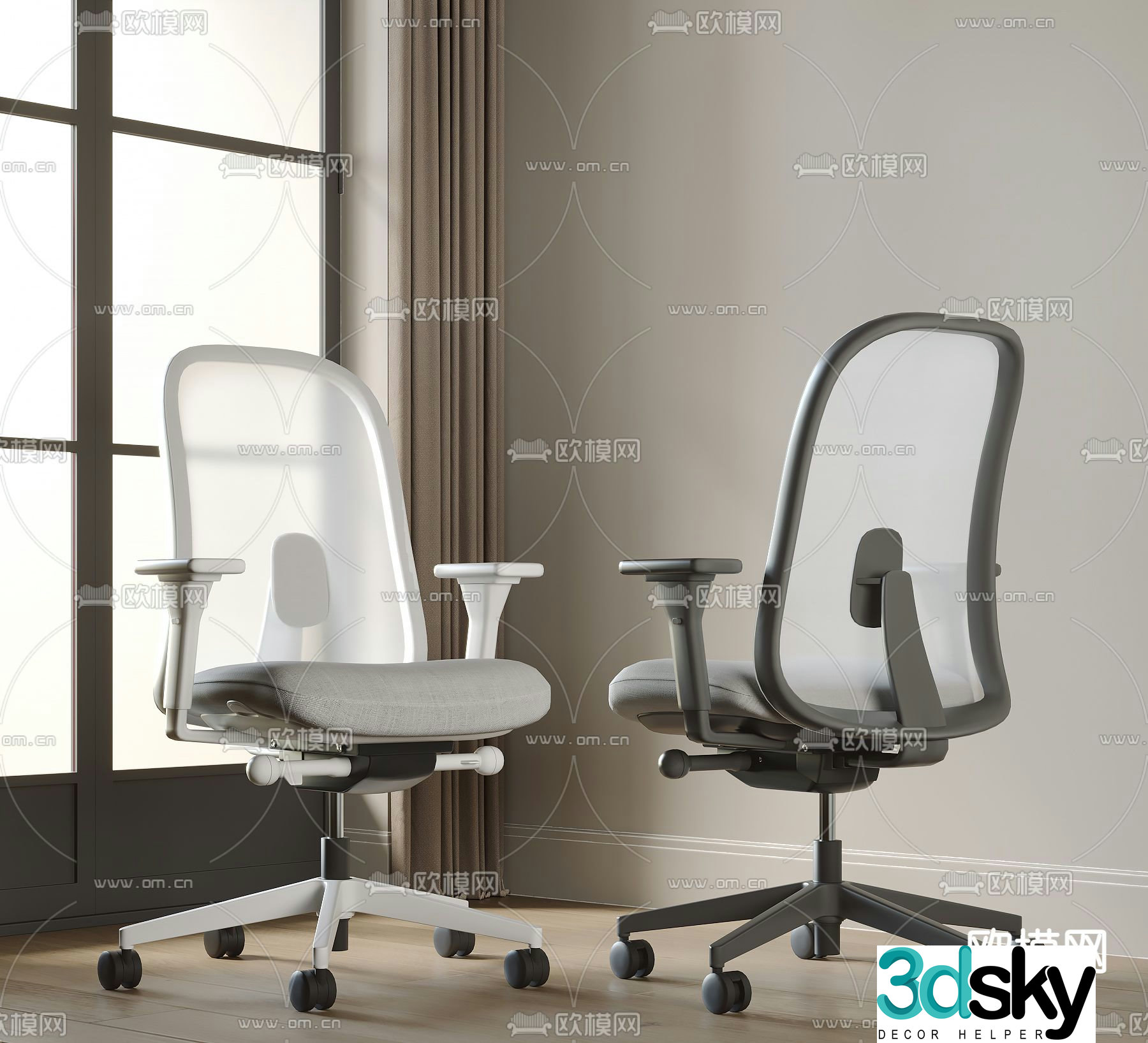 Office chair staff chair 3d model